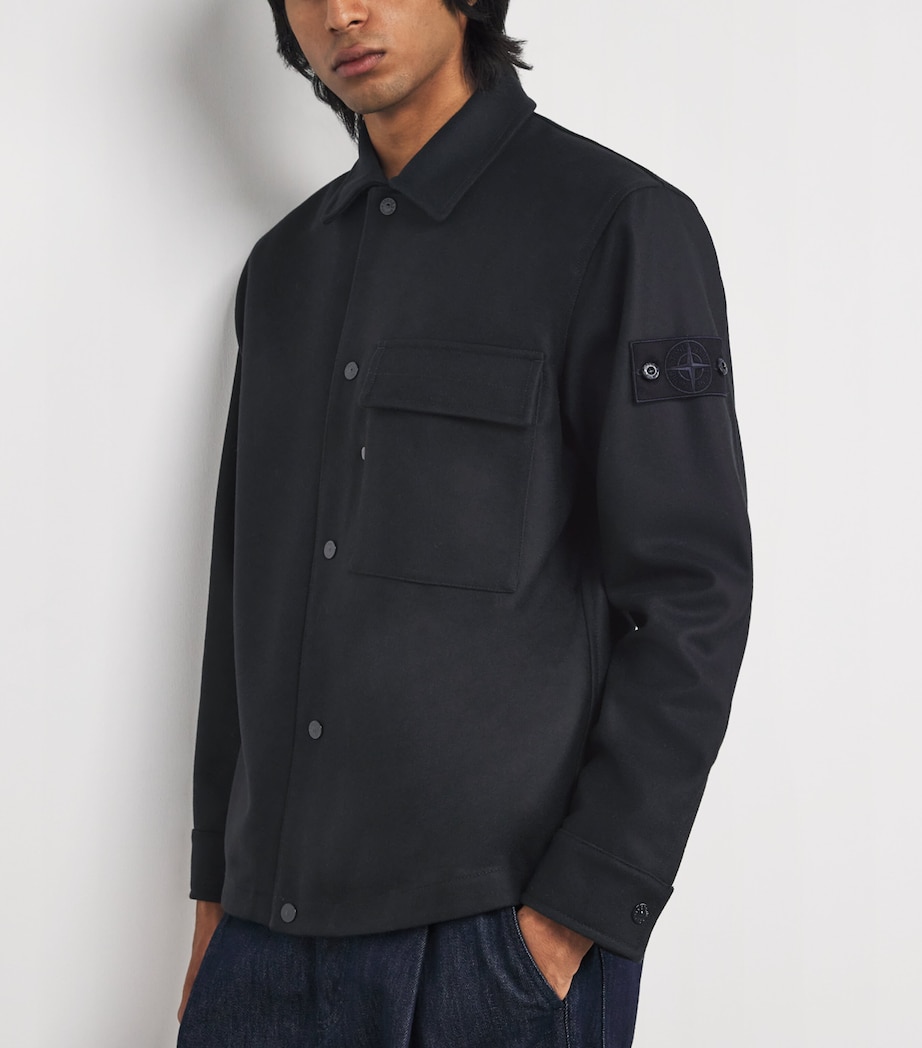 GHOST PIECE Virgin Wool-Blend Felt Overshirt V0020 Image 6