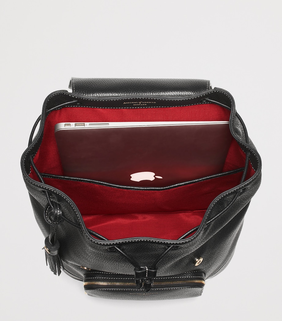Medium Leather Hudson Backpack BLACK Image 5
