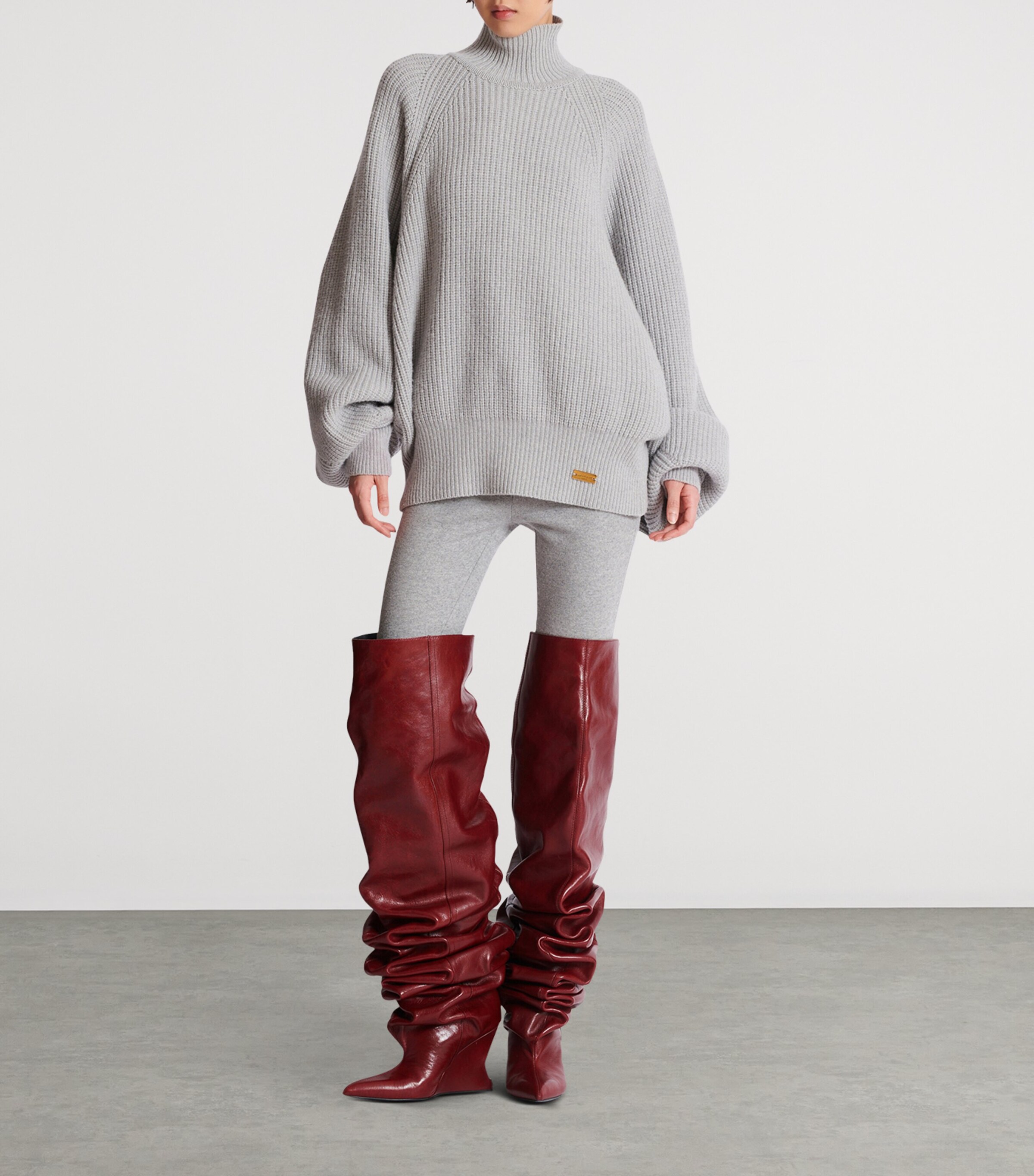 Wool High-Neck Sweater 9UB GRIS CHIN Image 3