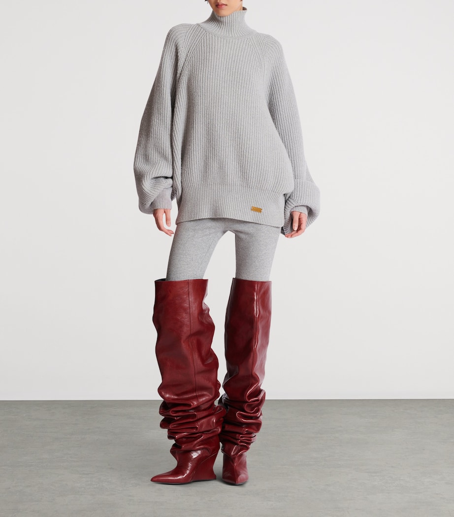 Wool High-Neck Sweater 9UB GRIS CHIN Image 3