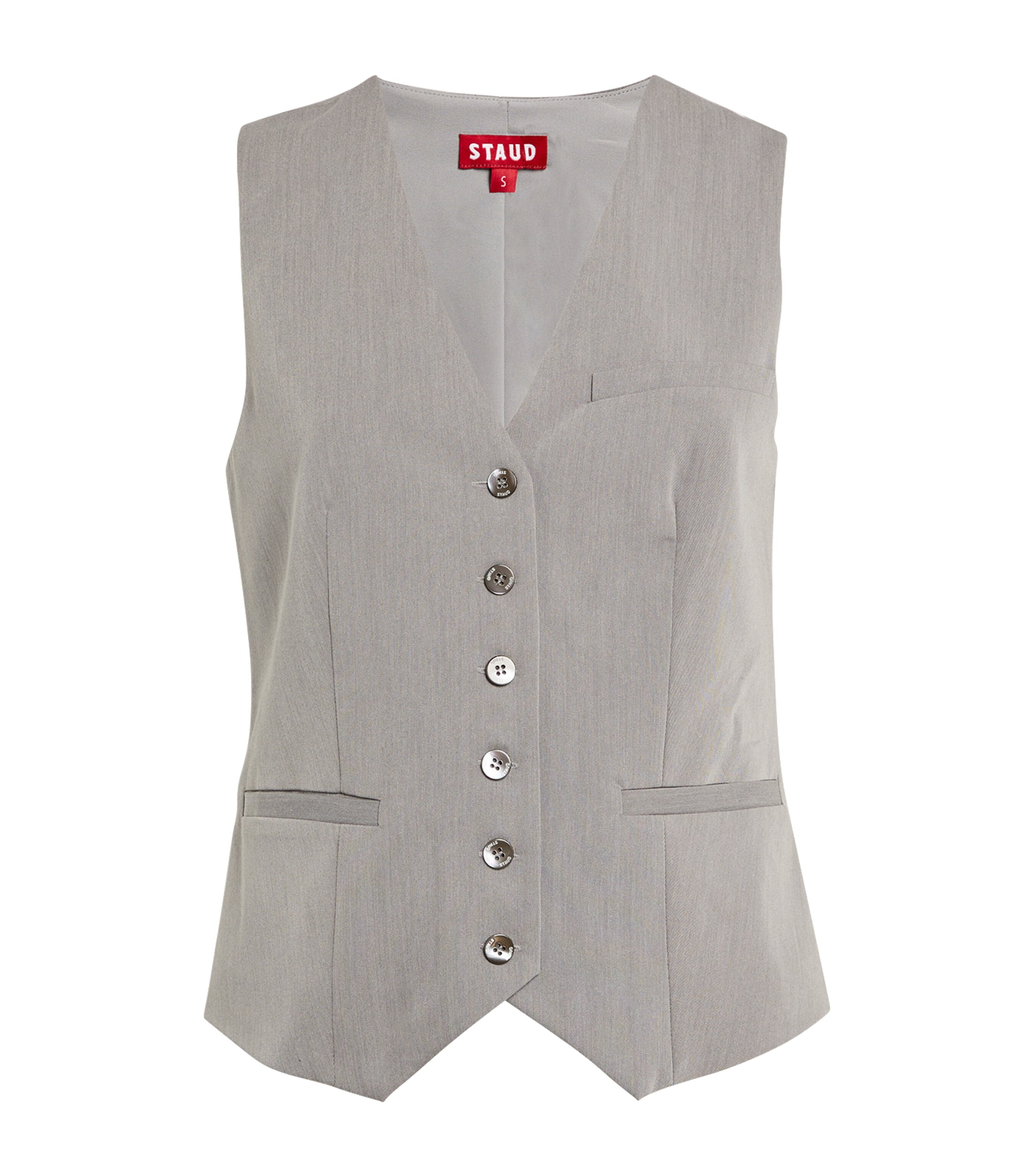 Staud Brett Waistcoat In Grey