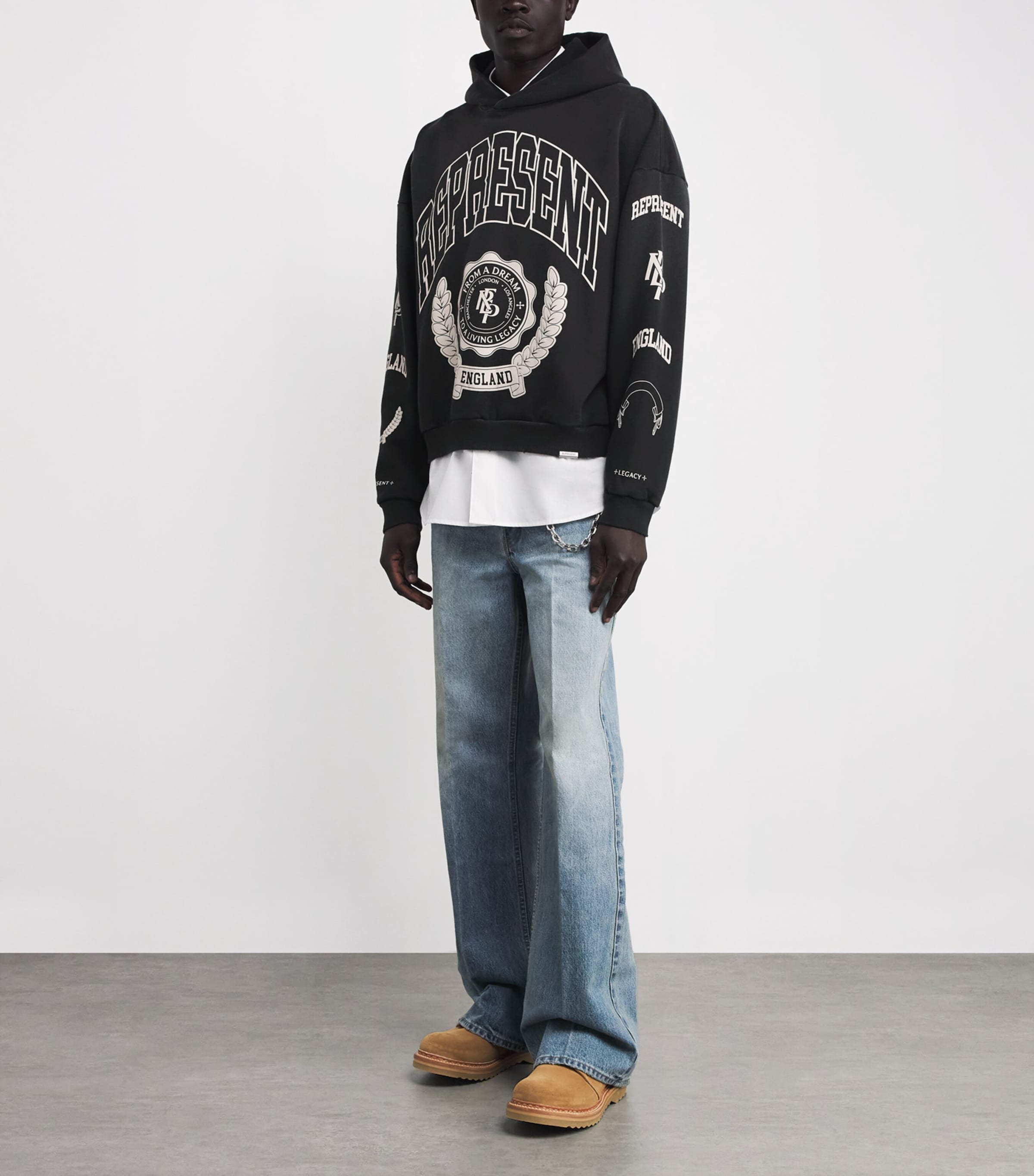 Cotton Legacy Crest Hoodie STAINED BLACK Image 2