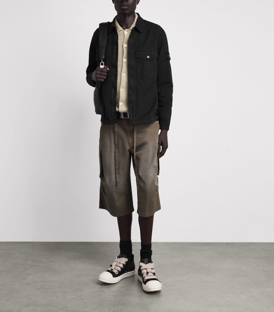 Stone Island Mens Stretch-Cotton Compass Overshirt Image 2