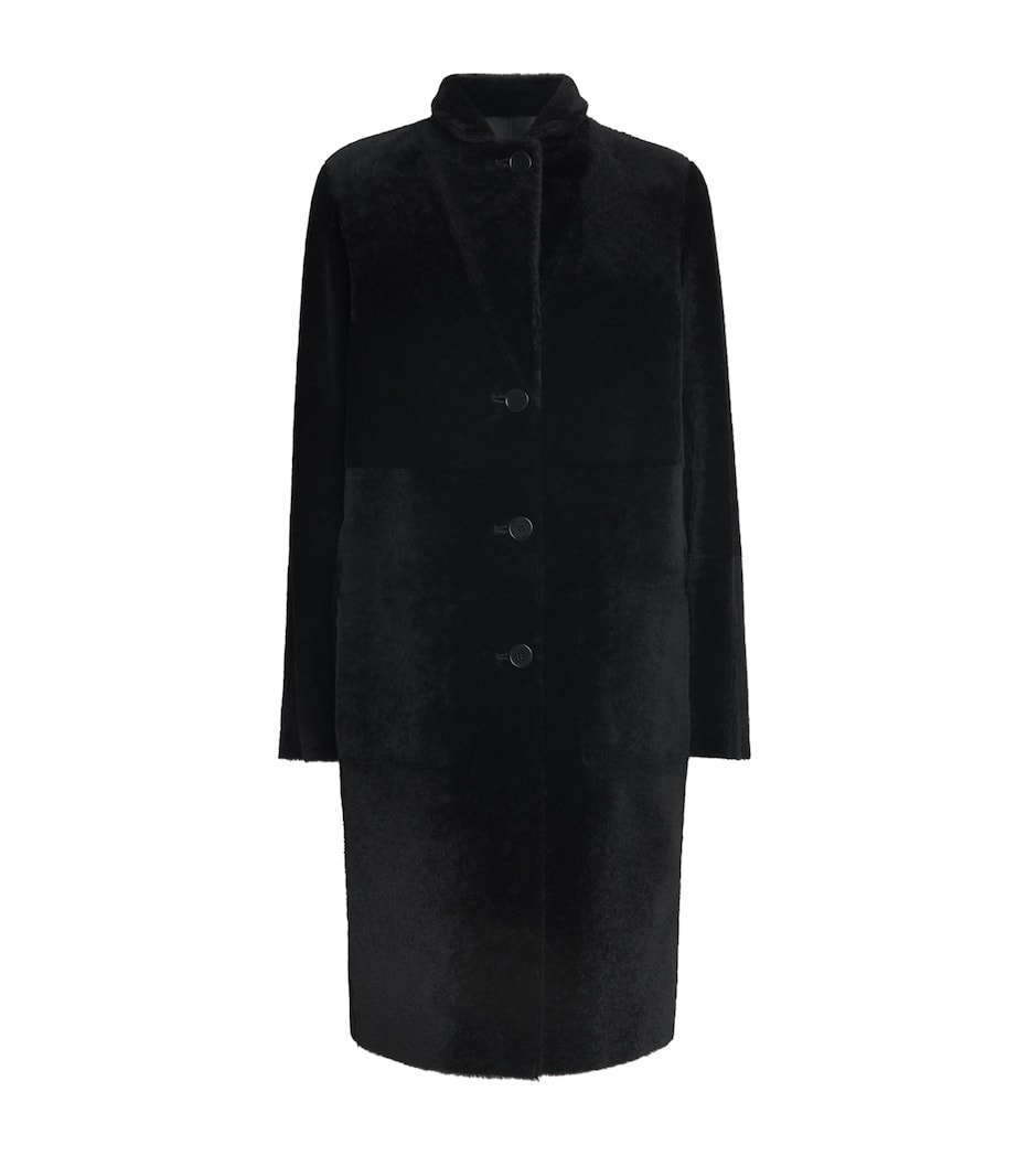Reversible Shearling-Leather Britanny Coat BLACK Image 1
