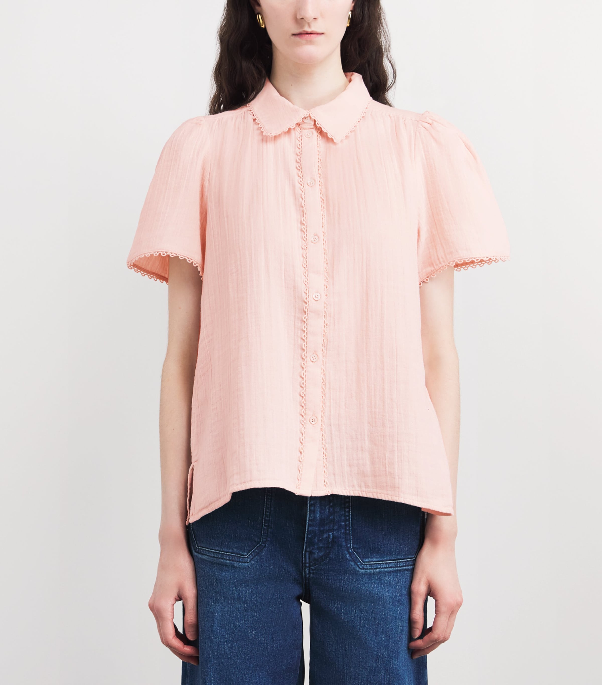 Cotton Cheesecloth Blouse BLUSH PINK Image 4