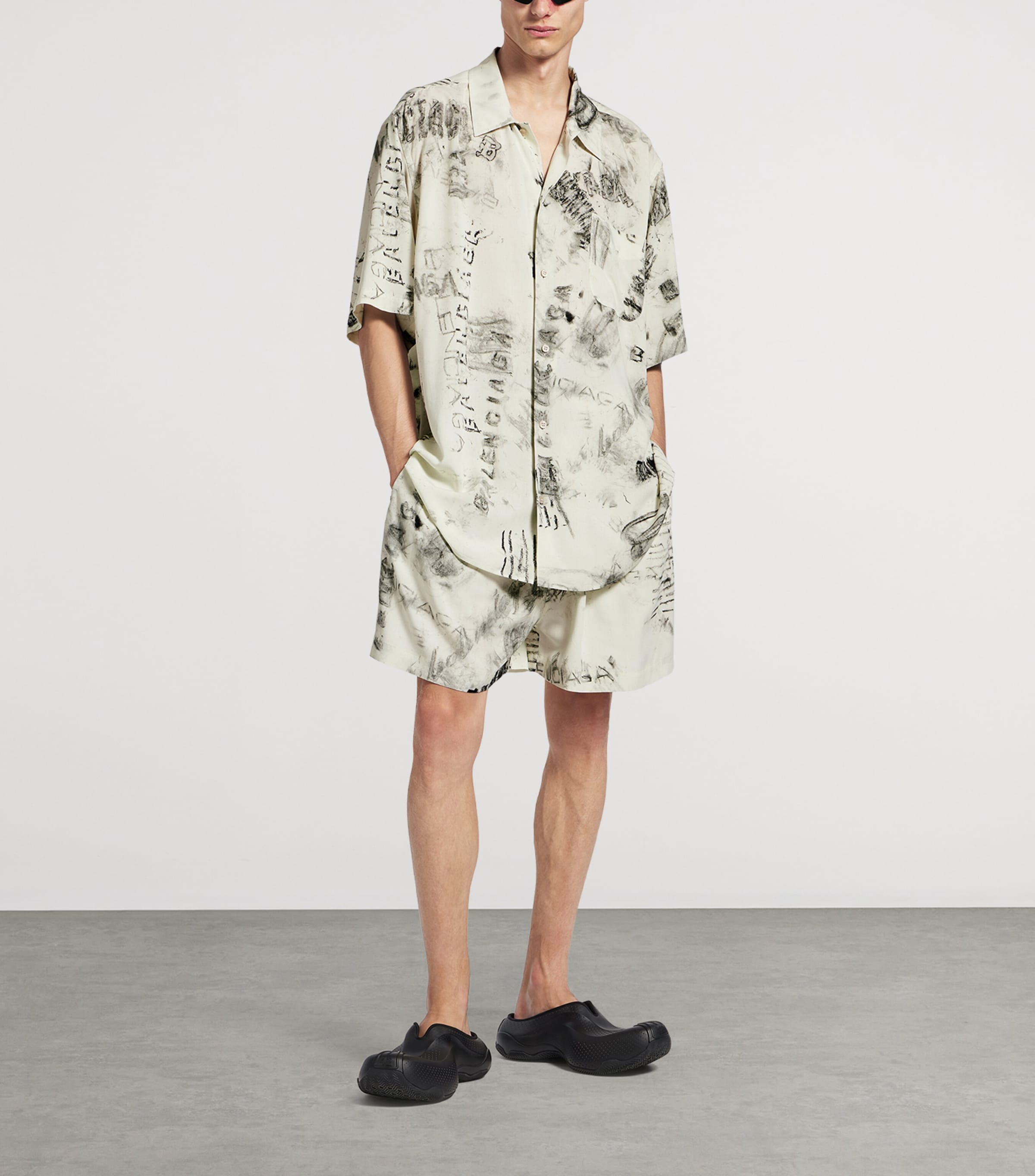 Washed Crayon Oversized Short-Sleeve Shirt 1240 Image 2