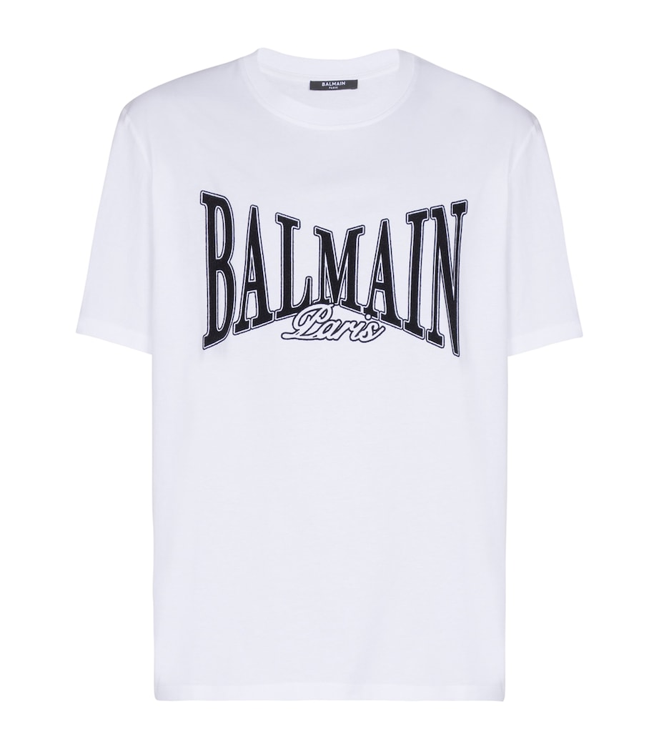 Cotton Flocked Logo T-Shirt GAB BLANC/NOIR Image 1