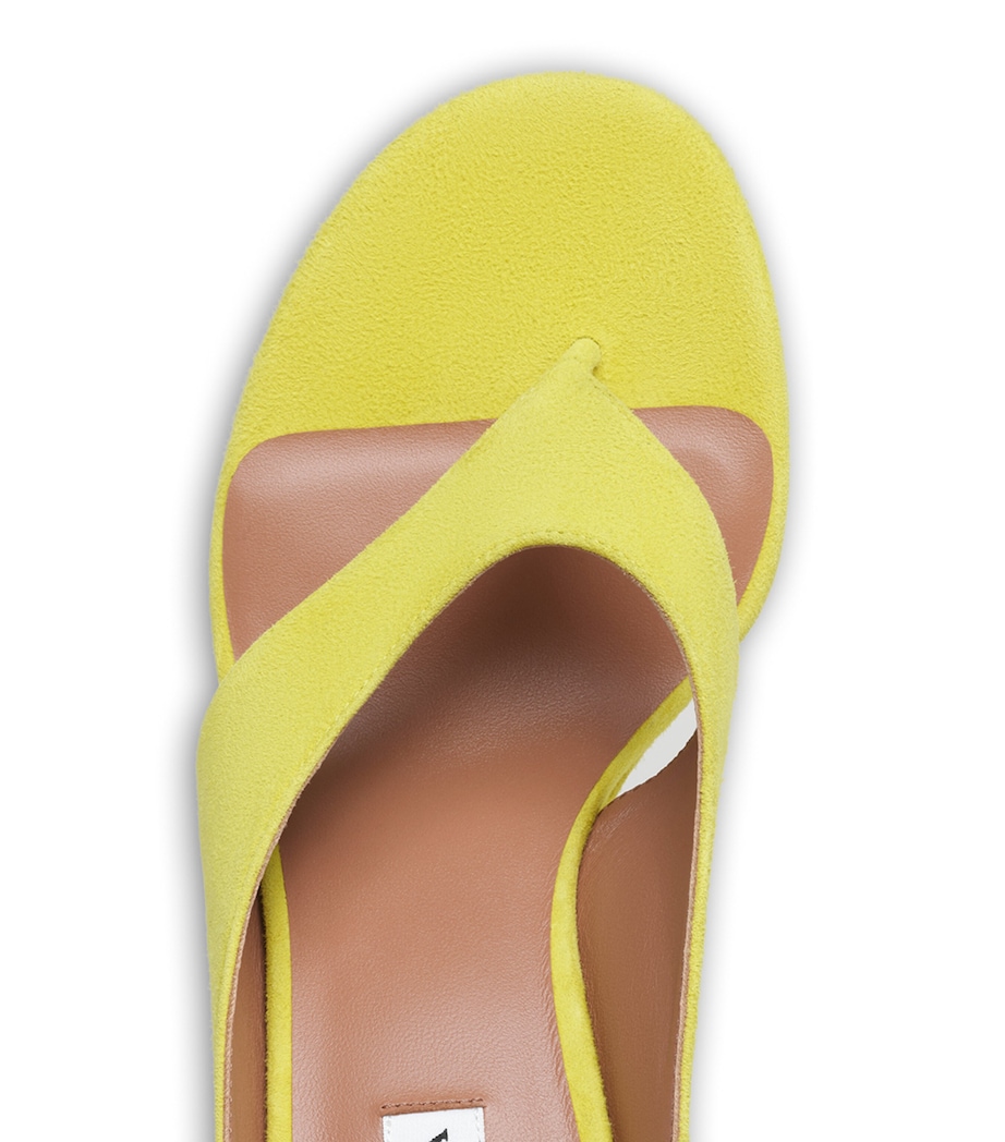 Alaïa Suede Cube Wedge Sandals 75 Lemon Yellow Image 4