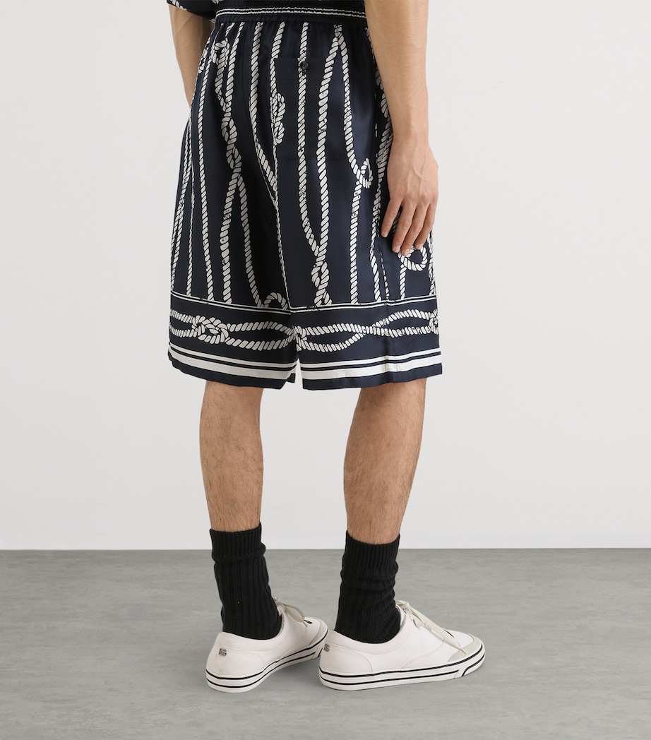 Dolce&Gabbana Mens Silk Marina Shorts Corde F.blu Na Image 5