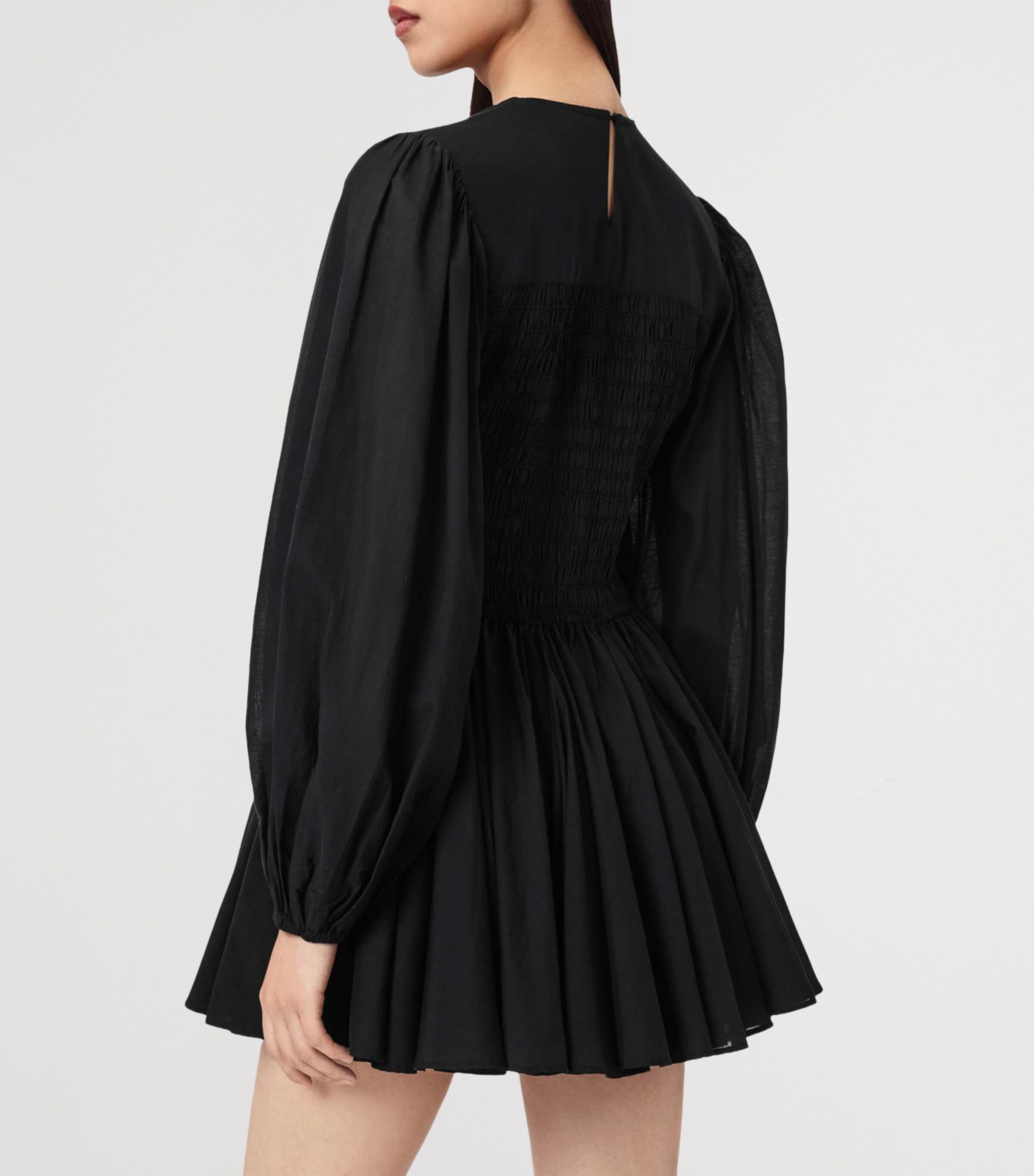 AllSaints Womens Organic Cotton-Blend Chia Mini Dress Black Image 6