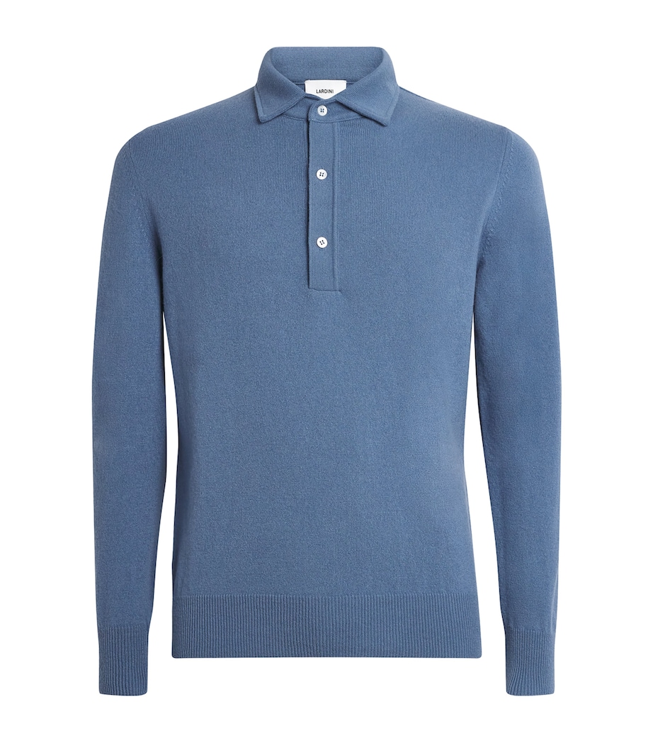 Cashmere Long-Sleeve Polo Shirt 820 Image 1
