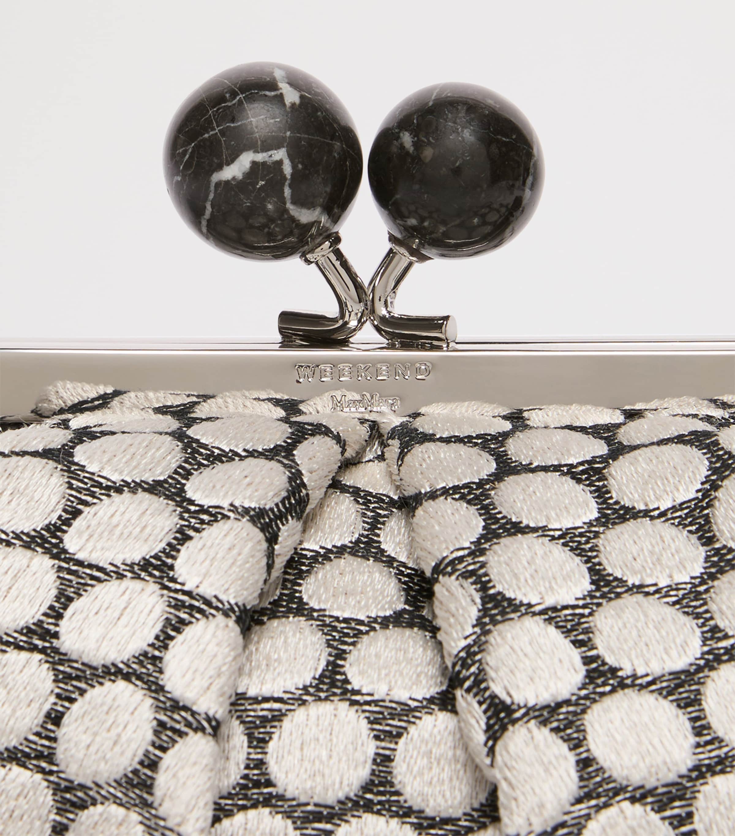 Weekend Max Mara Woven Jacquard Pasticcino Clutch Bag Black Image 7