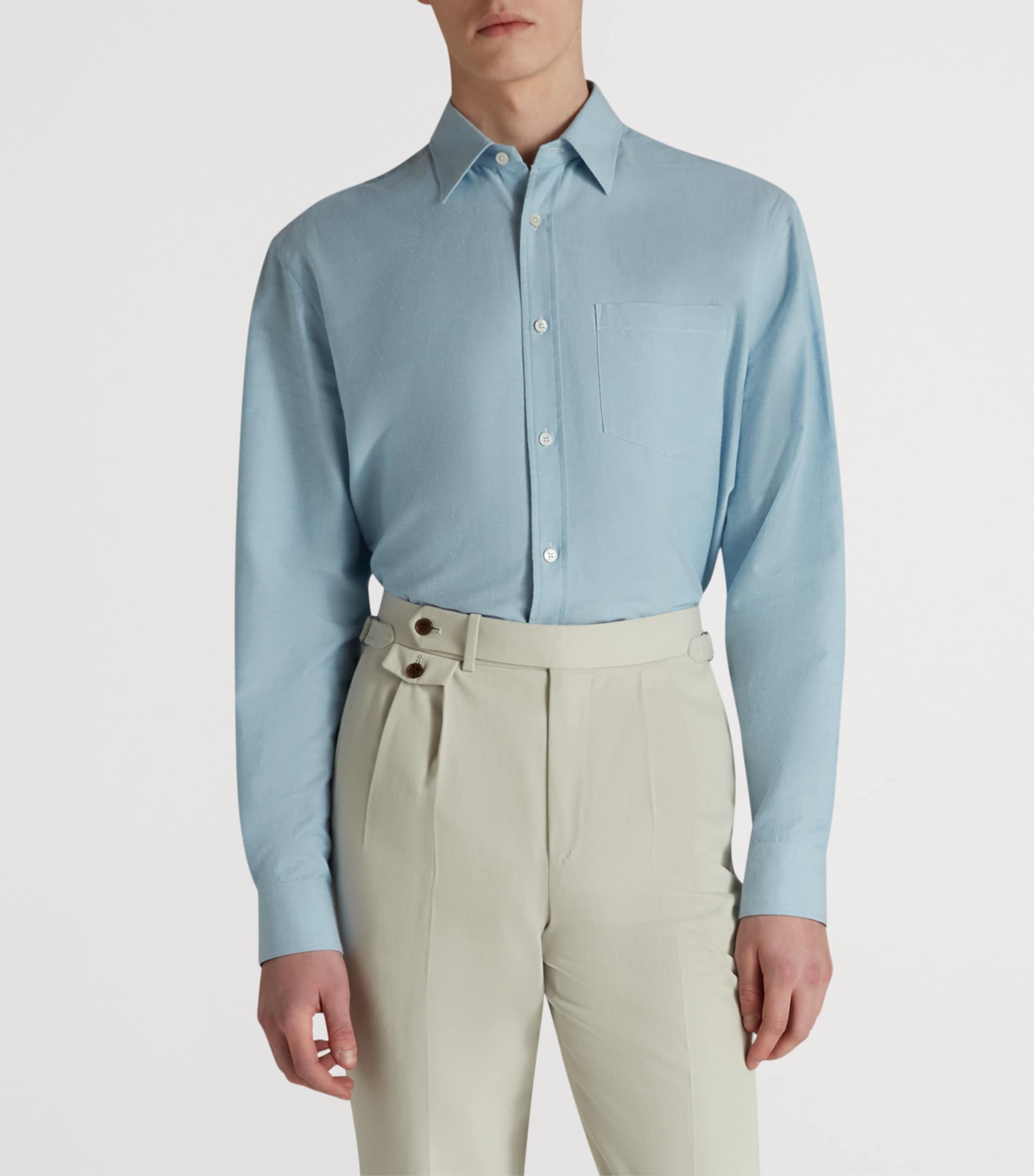 Cotton-Cashmere Oxford Shirt 450PALE BLUE Image 3