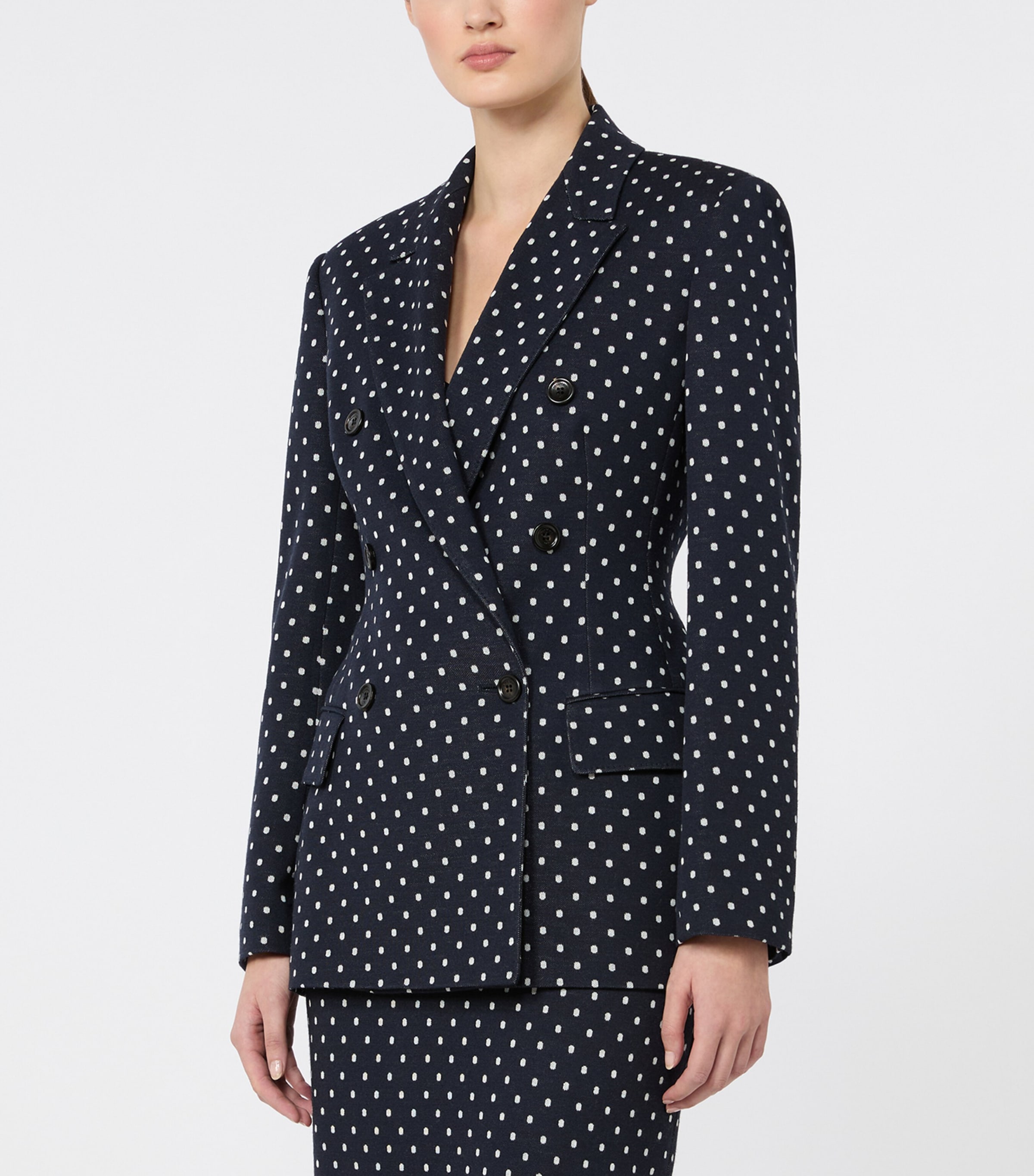 Max Mara Womens Polka Dot Blazer Ultramarine Image 3