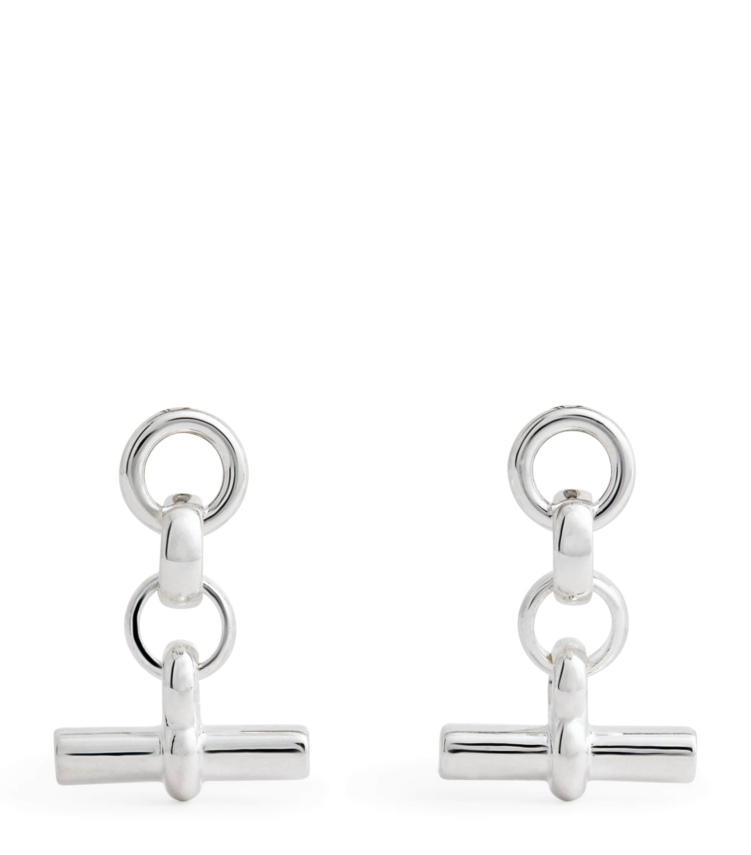 Tilly Sveaas Sterling Silver T-bar Drop Earrings In Metallic