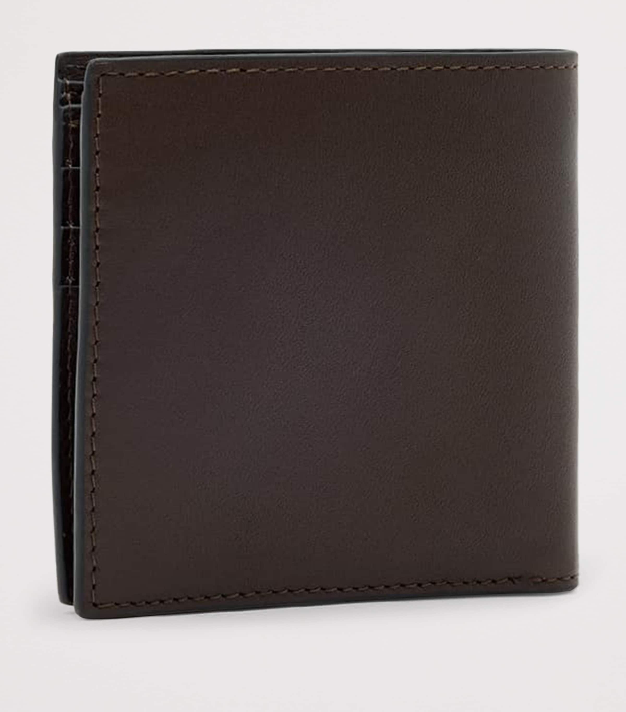 AllSaints Calfskin Delph Bifold Wallet Bitter Brown Image 5