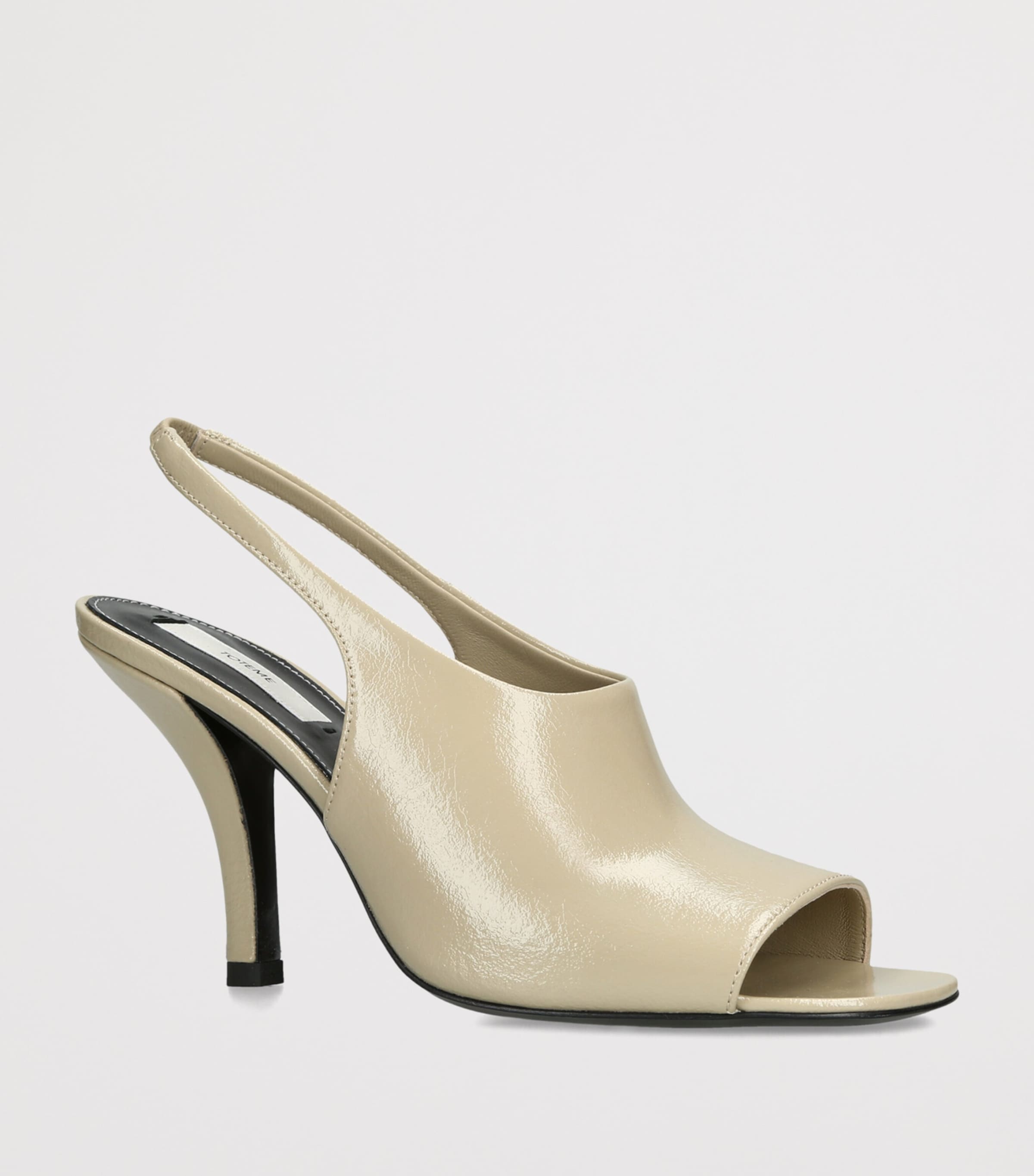 Toteme Leather Contour Slingback Sandals 85 Bone Image 3