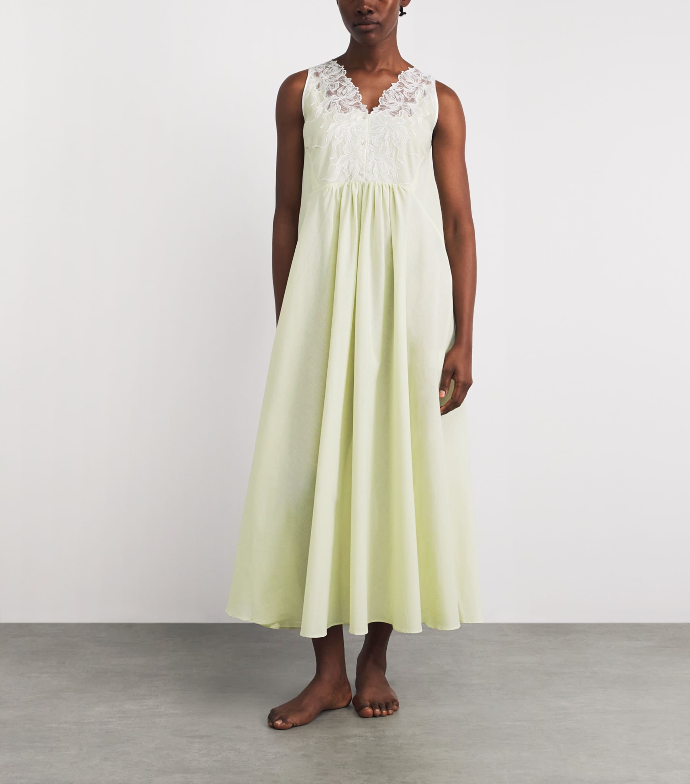 Bocan Womens Cotton Clariss Nightdress Light Green Image 2