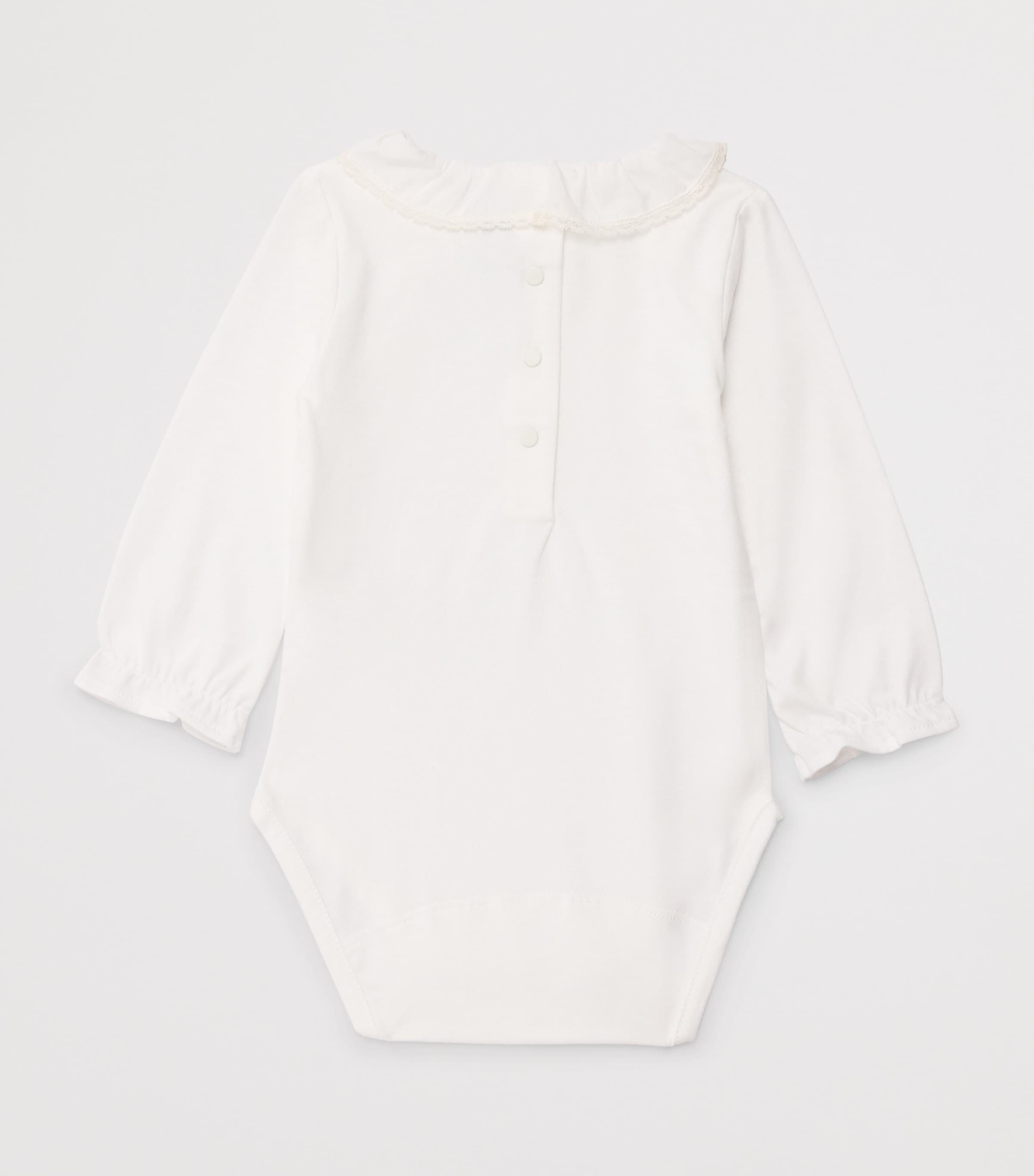 Tartine et Chocolat Cotton Embroidered Bodysuit (3-36 Months) Nacre Image 2