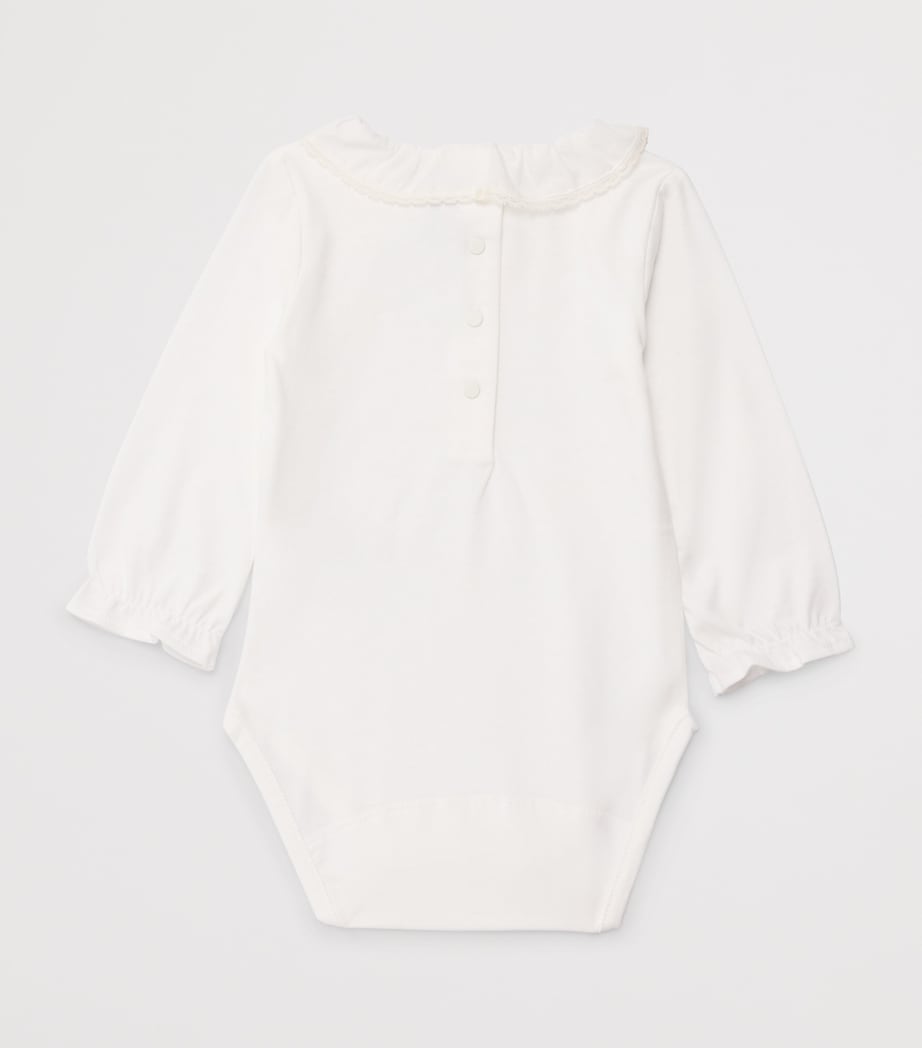 Tartine et Chocolat Cotton Embroidered Bodysuit (3-36 Months) Nacre Image 2
