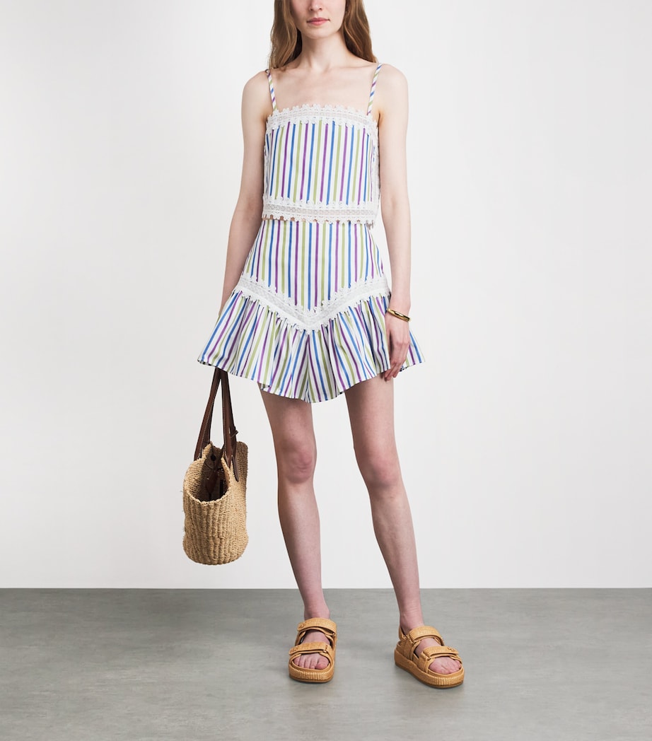 Claudie Pierlot Womens Cotton Stripe Crop Top Multicolored Image 2