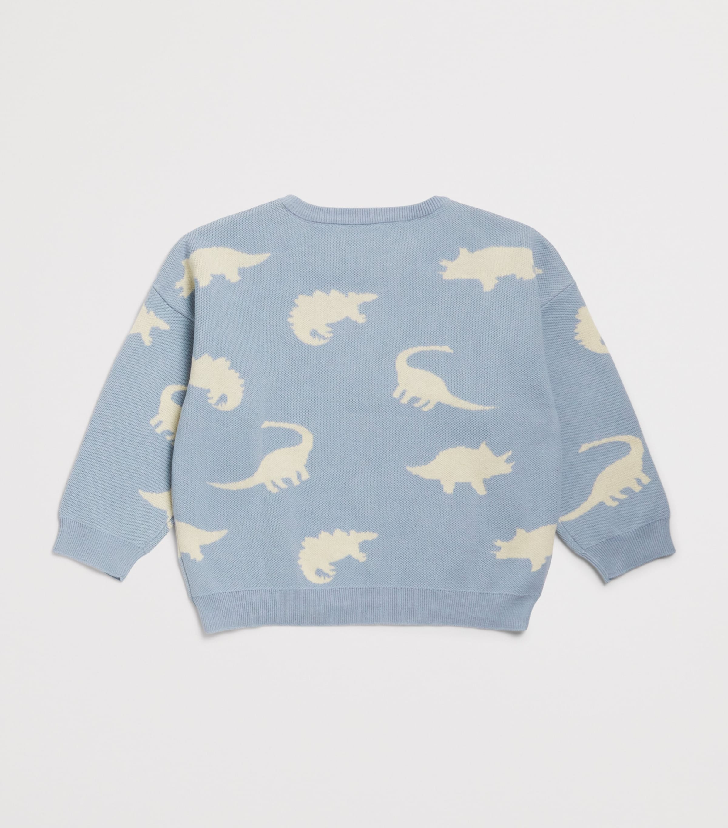 KONGES SLOJD Dinosaur Print Sweater (5-10 Years) Mist Image 2