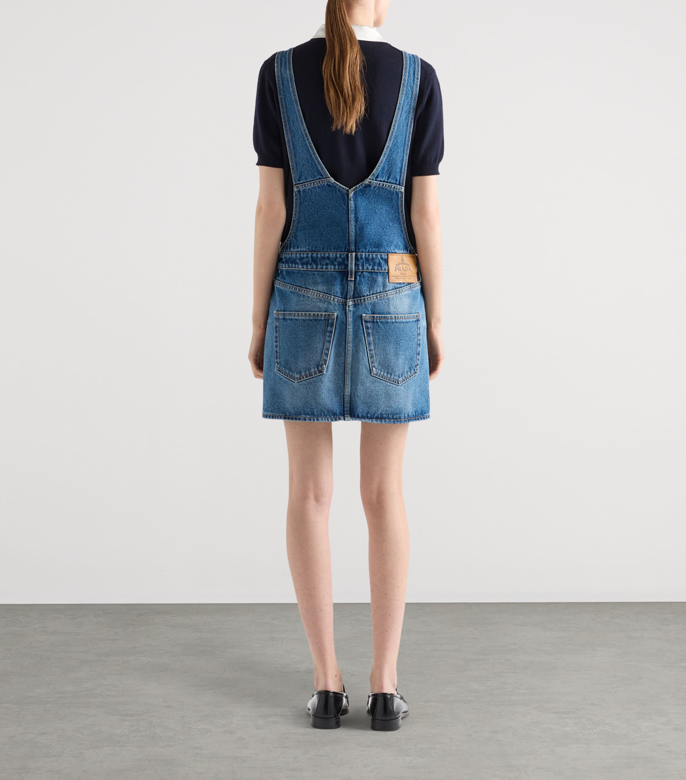ワンピース PRADA DENIM DUNGAREES DRESS Prada Blue Denim Dungaree Mini Dress | Harrods UK