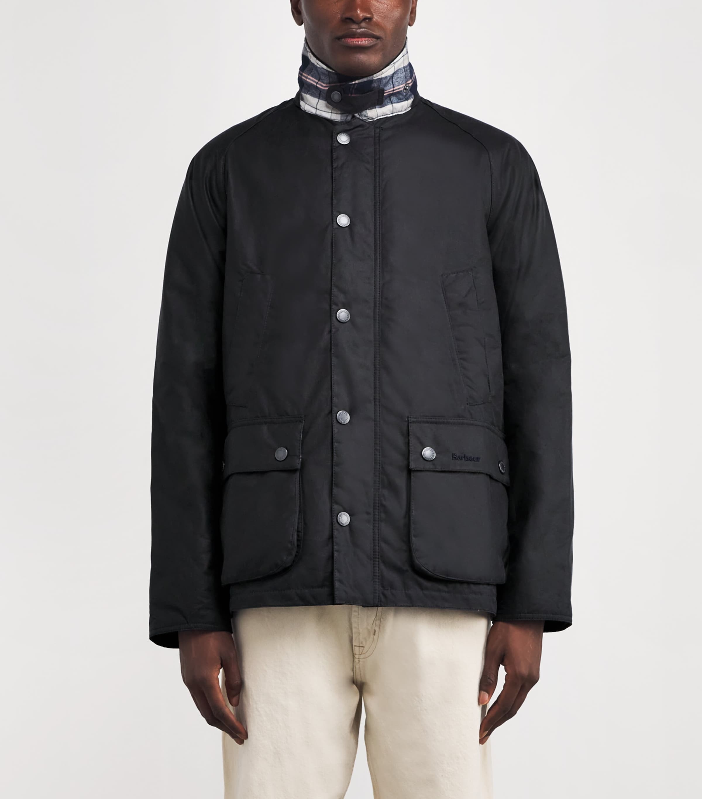 Waxed Ambleside Jacket NAVY/TARTAN TBC Image 3