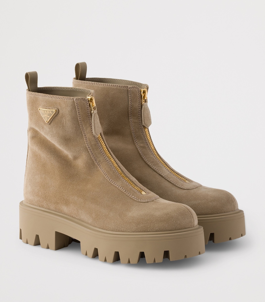 Suede Triangle Ankle Boots 50 F0F24 Image 2