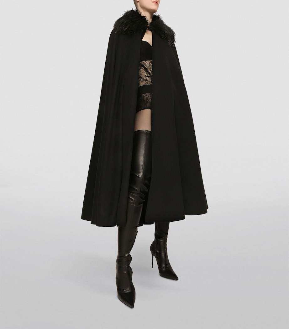 Cashmere-Wool Cape N0000-BLACK Image 4