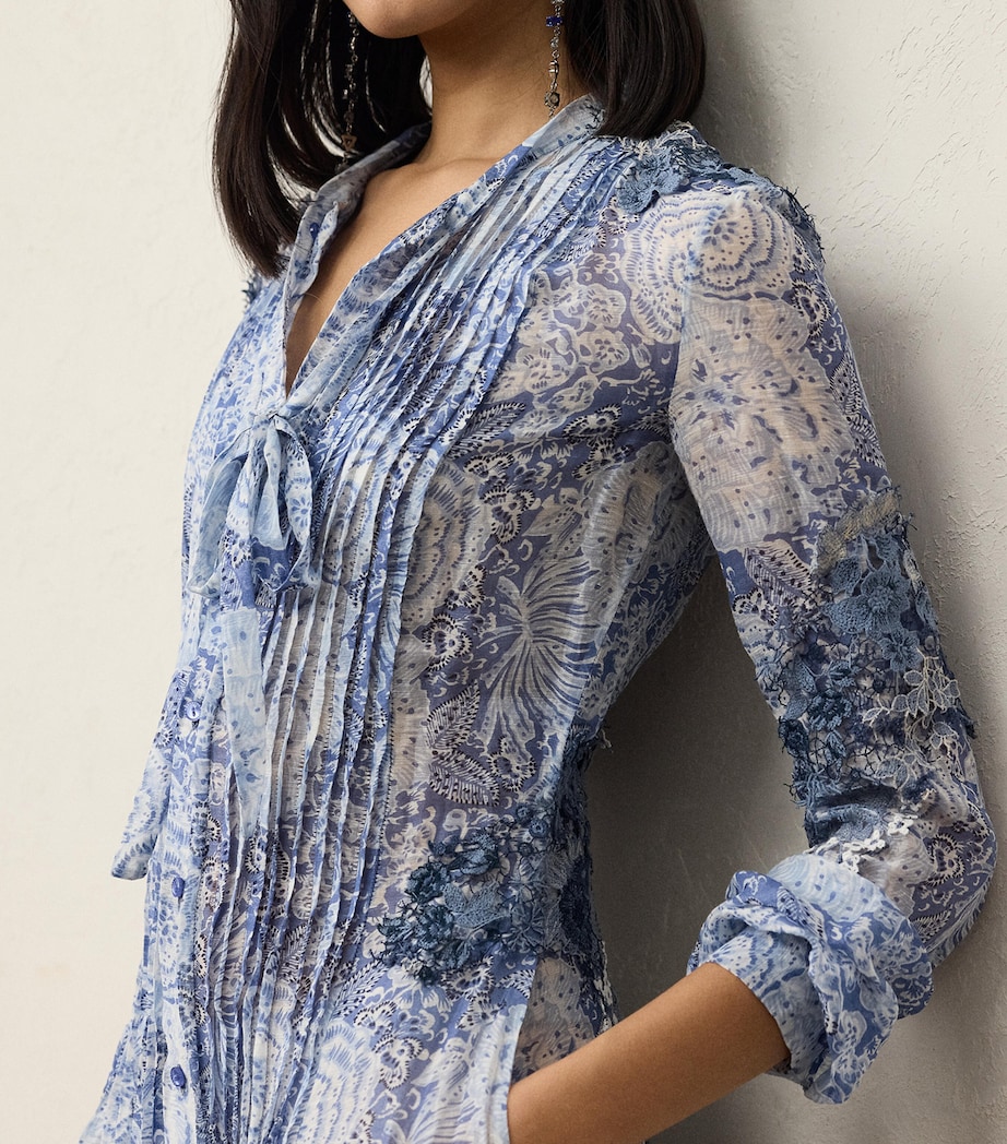 Linen-Silk Hannes Dress BLUE MULTI Image 10