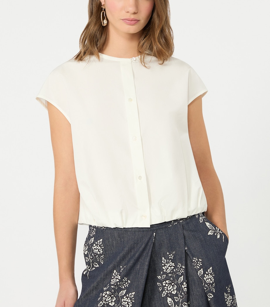Weekend Max Mara Womens Collarless Shirt White Image 4