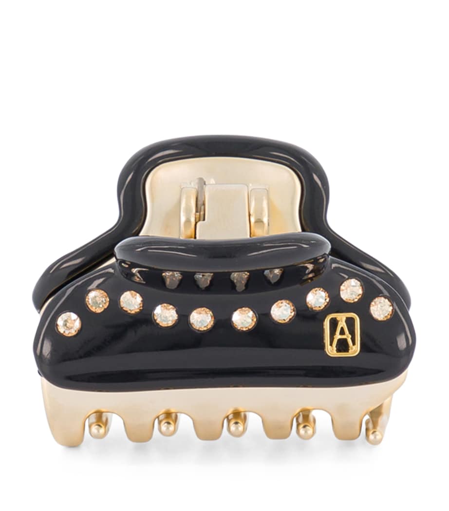Alexandre de Paris Gold-Plated Crystal-Embellished Claw Hair Clip Noir B/or Image 1