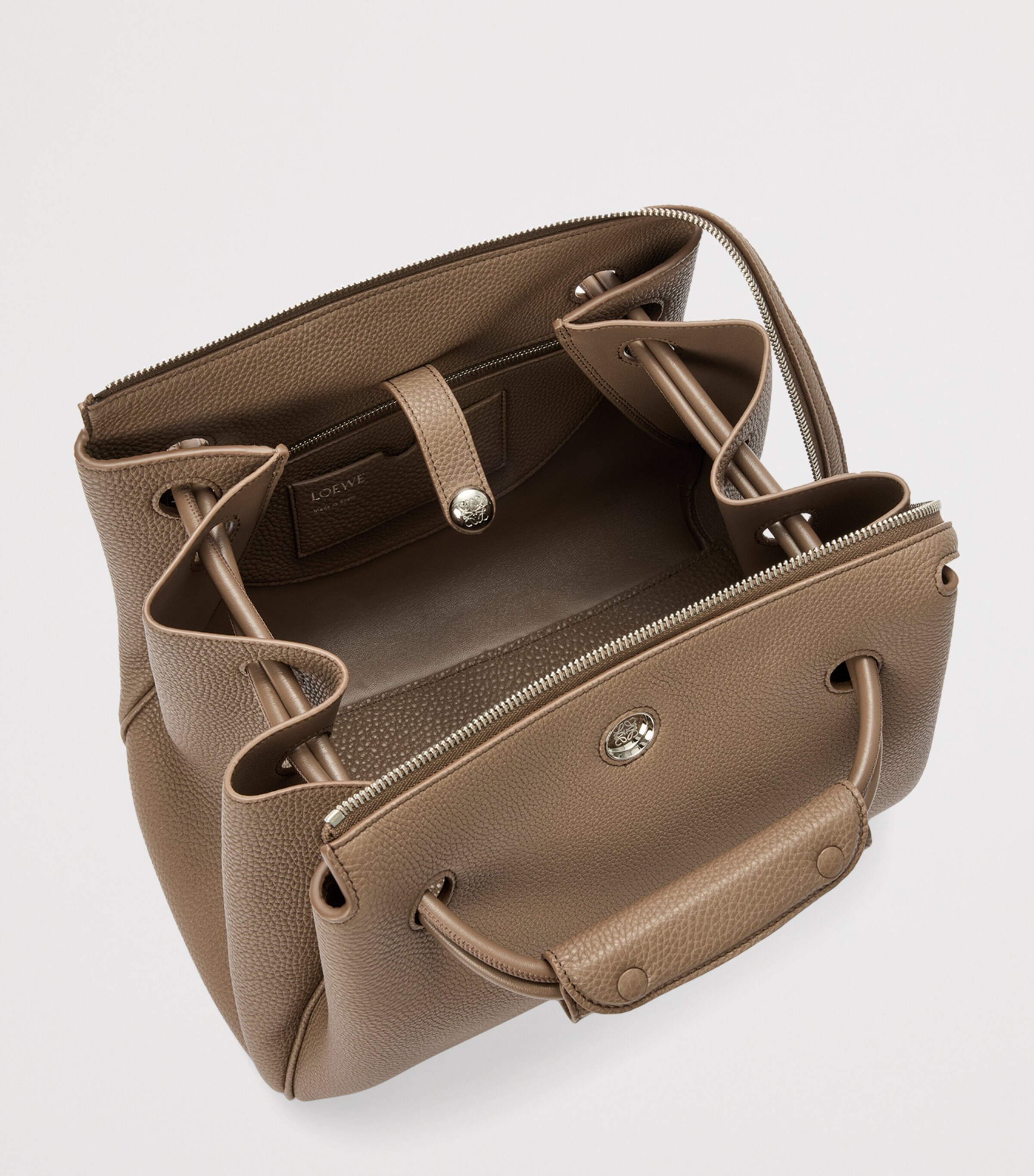 LOEWE Medium Grained Leather Madrid Shoulder Bag Taupe Image 7