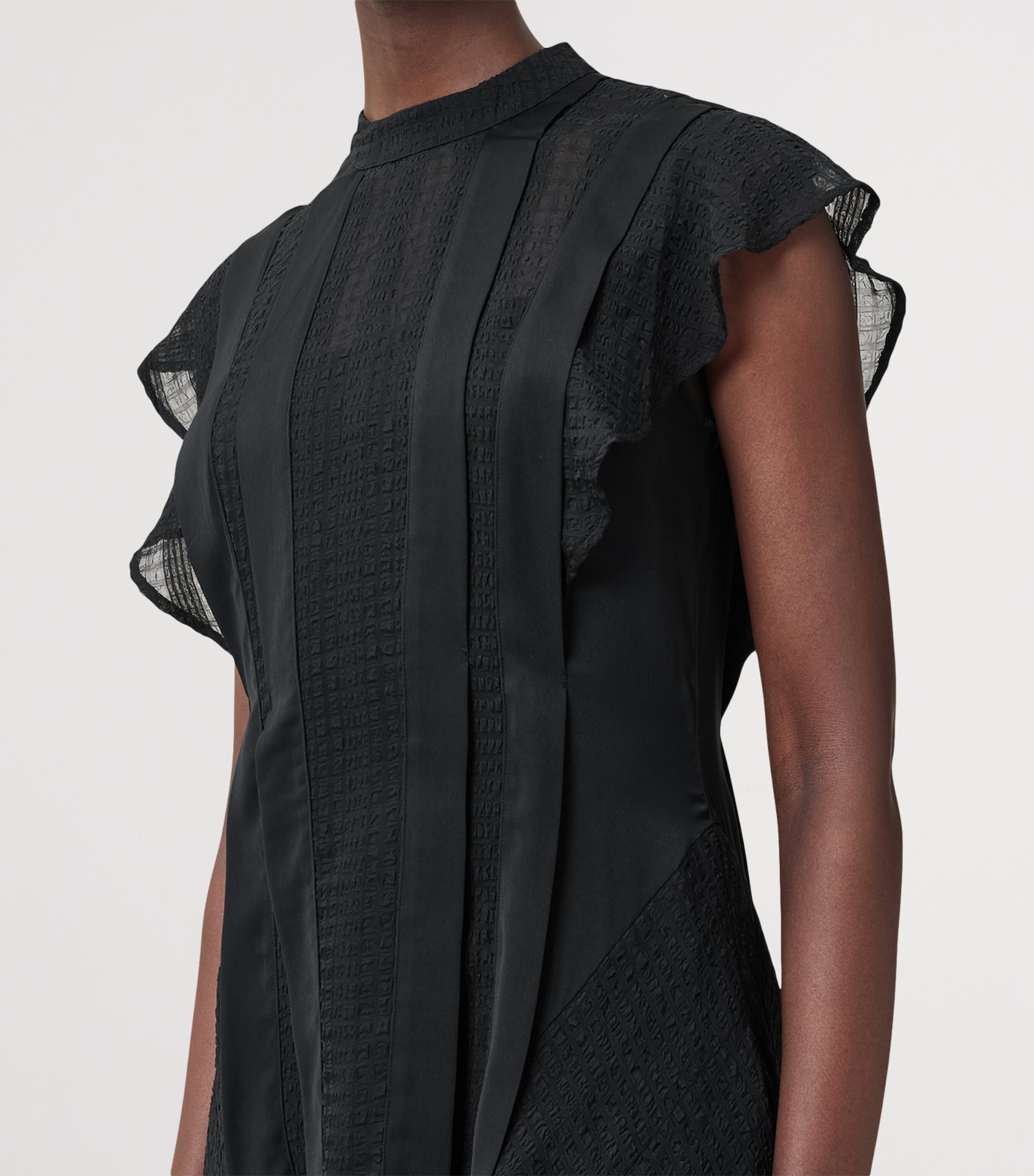 Asymmetric Fleur Dress BLACK Image 9