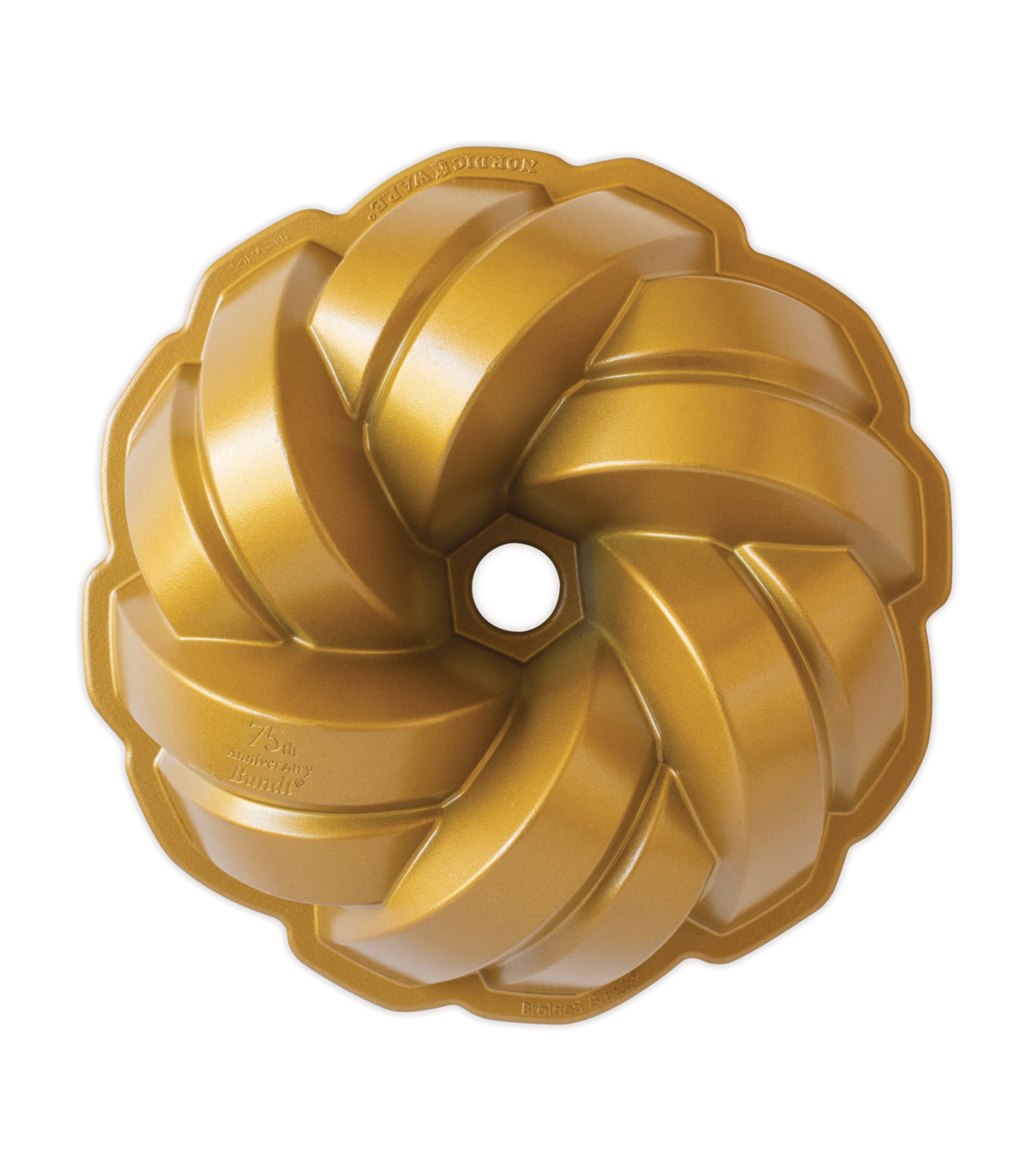 Shop Nordicware 75th Anniversary Braided Bundt Pan In Gold