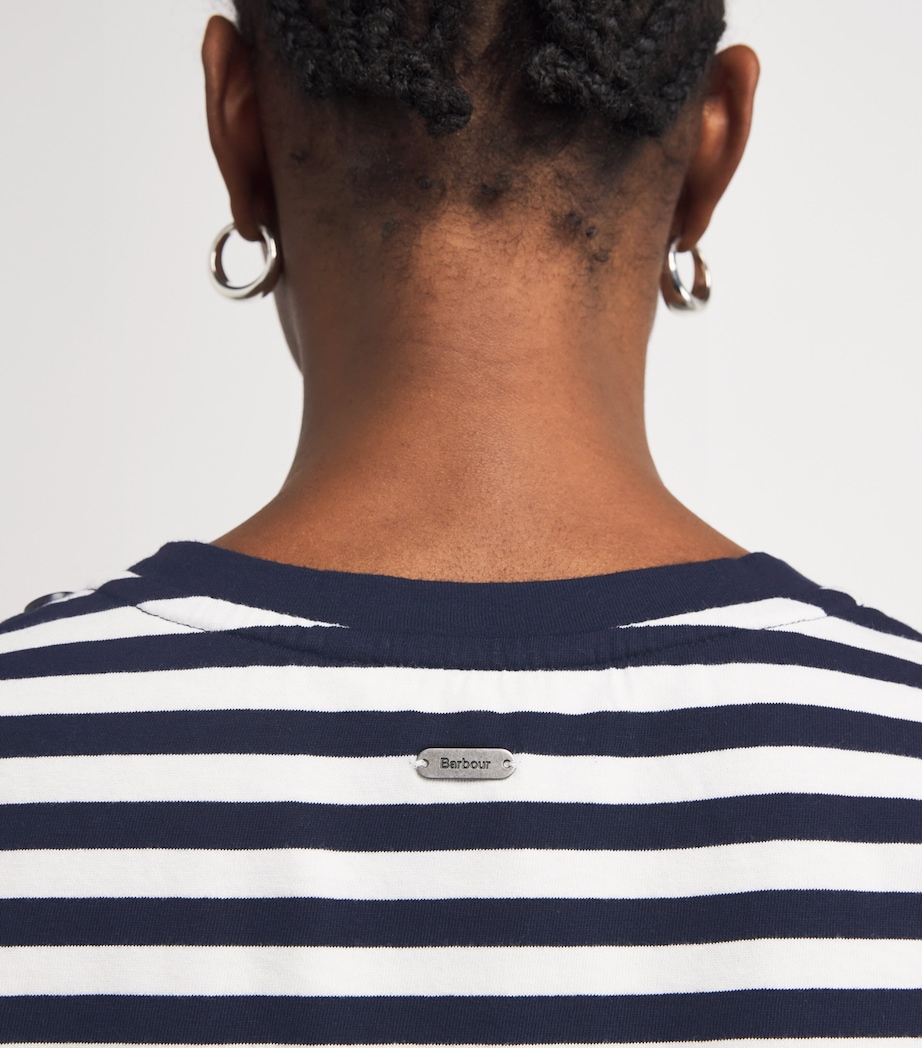 Cotton Stripe Ferryside T-Shirt NAVY Image 6