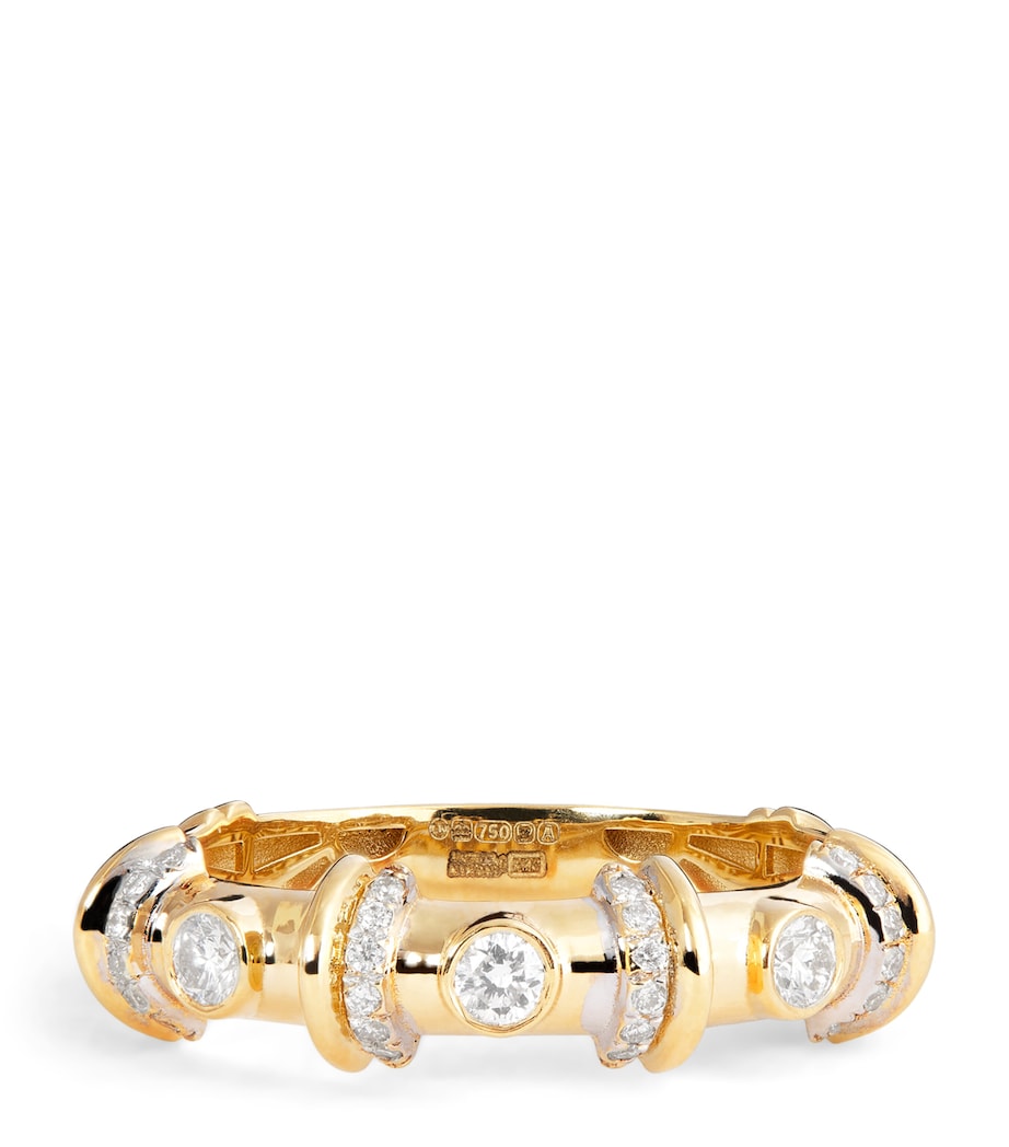 Yellow Gold and Diamond N*93 Warrior Ring YELLOW GOLD Image 1