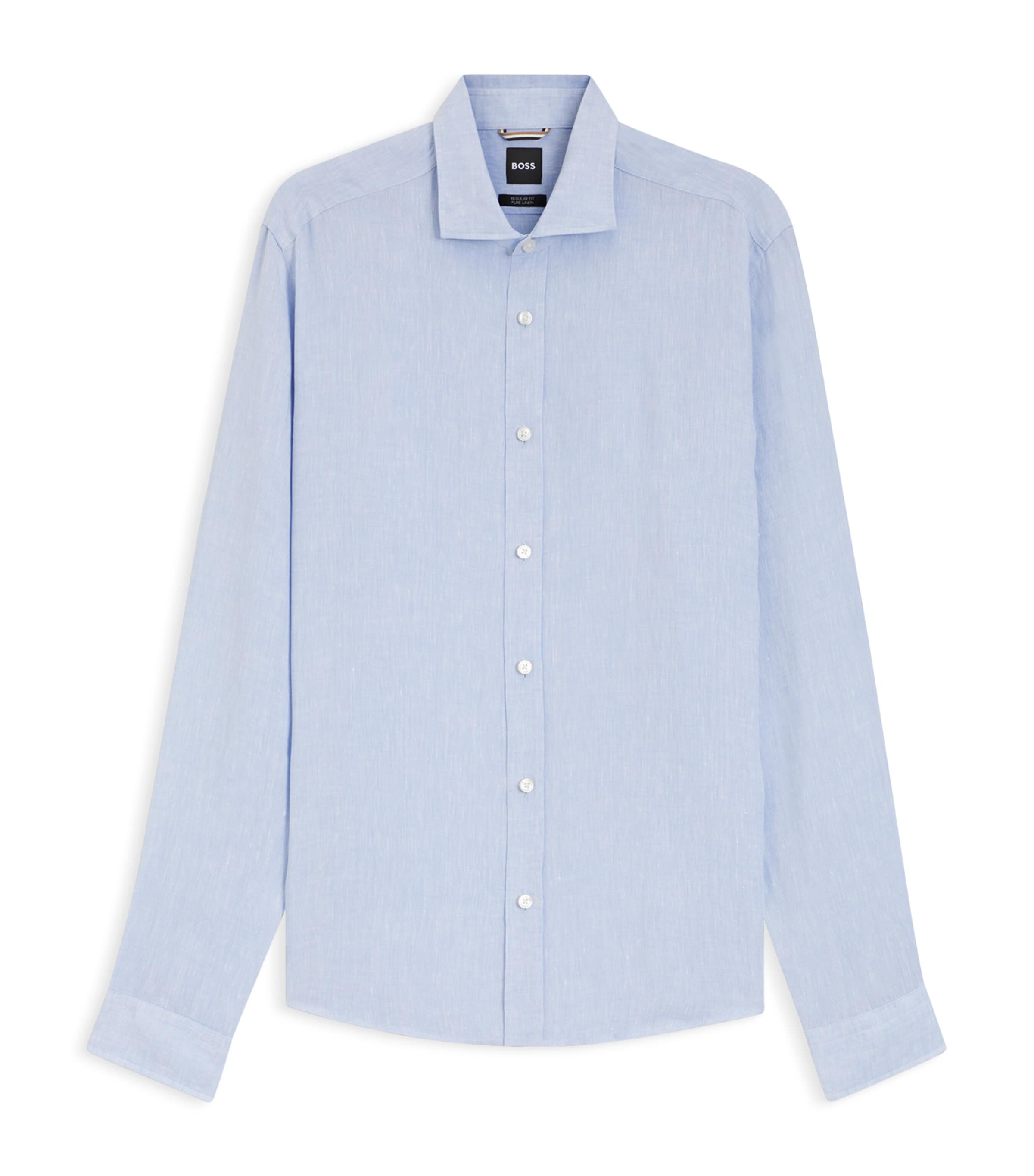 BOSS Mens Linen Regular-Fit Shirt Image 1