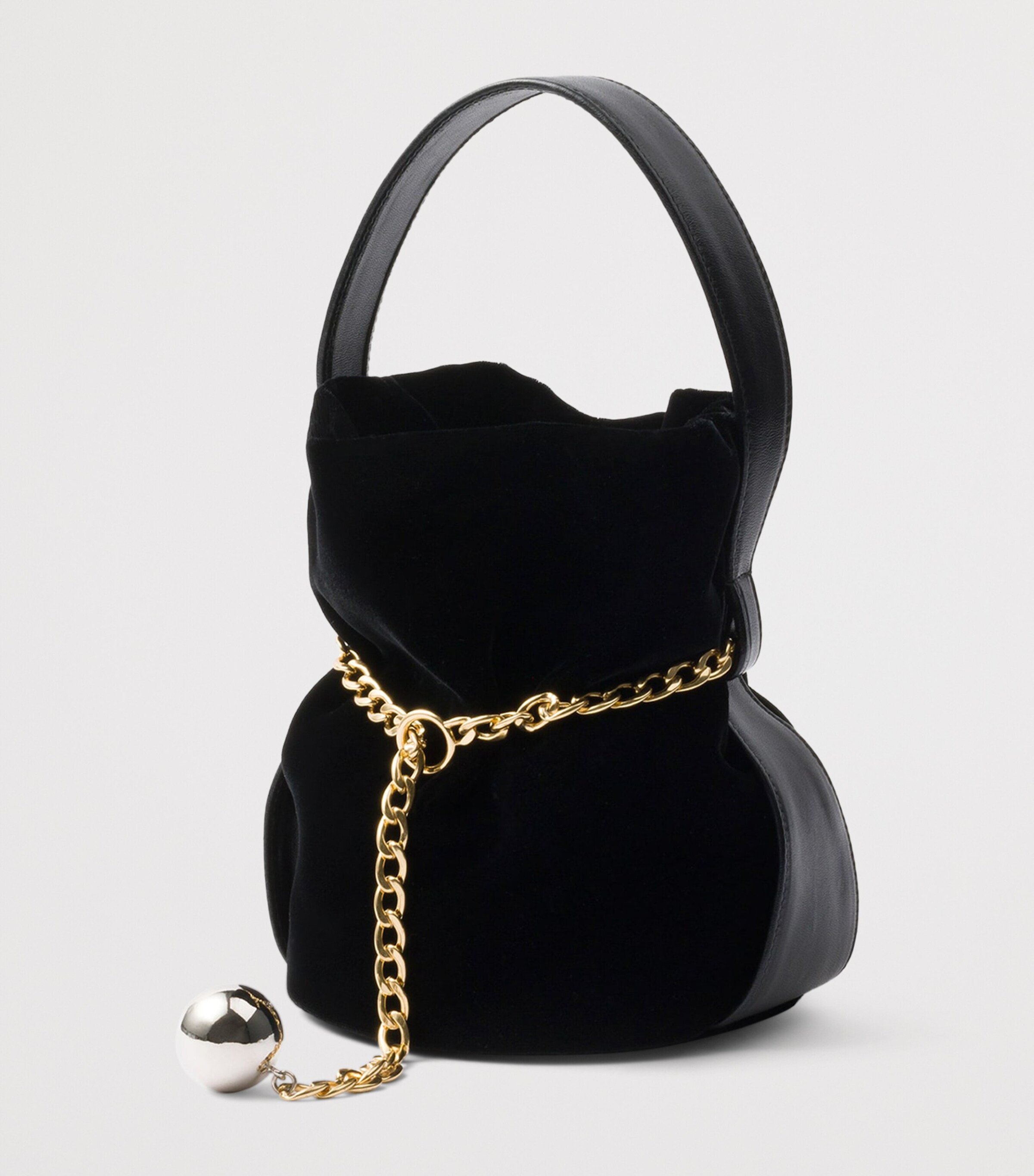 Mini Velvet Petit Sac Noir Bucket Bag F0002 Image 2