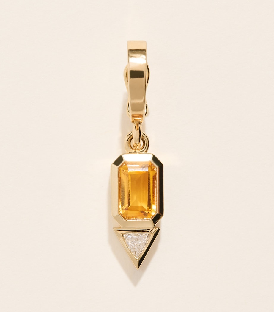 Azlee Yellow Gold, Diamond and Citrine November Charm Yellow Gold Image 1