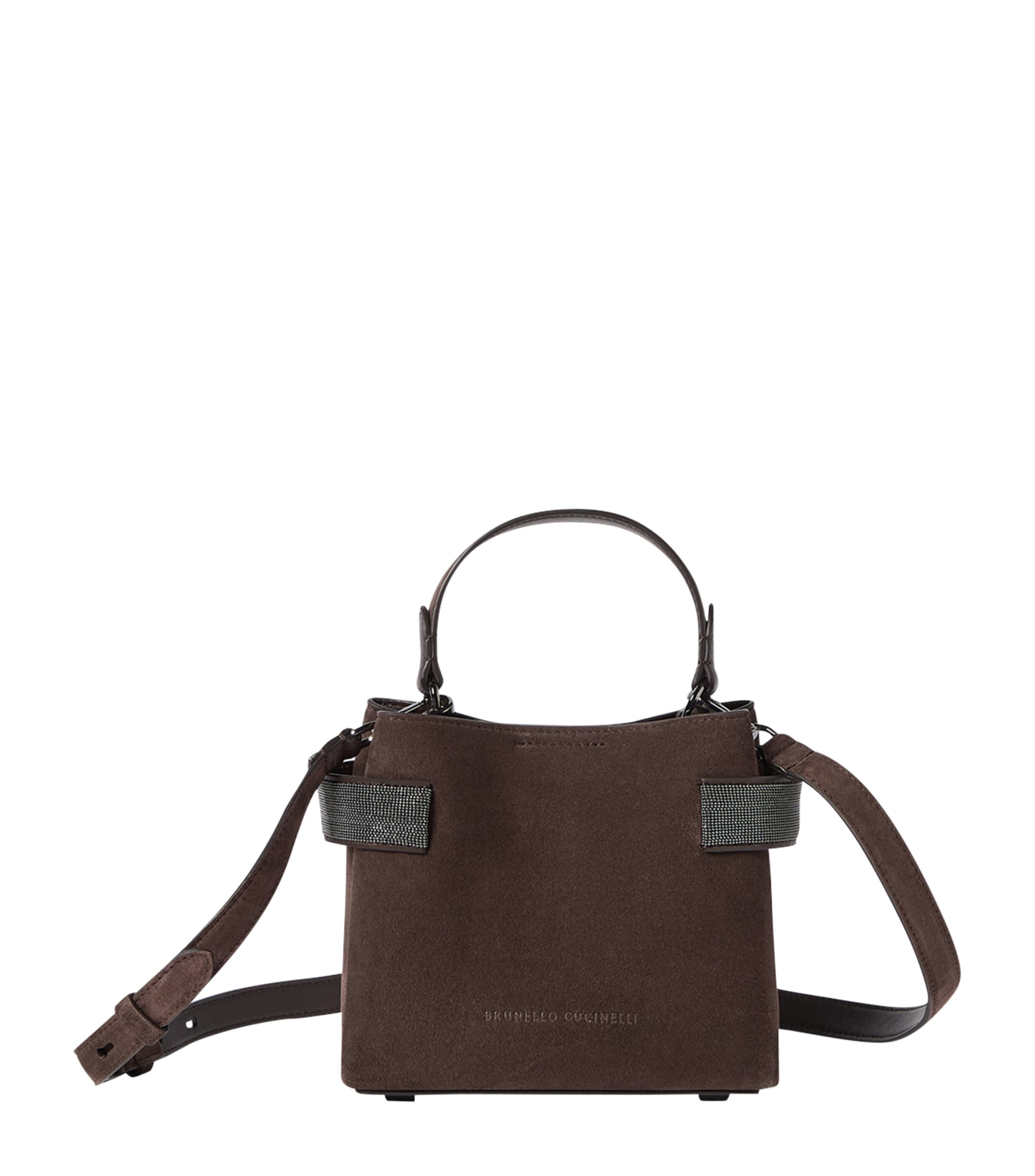 Brunello Cucinelli Small Suede Essence Top-Handle Bag Image 1