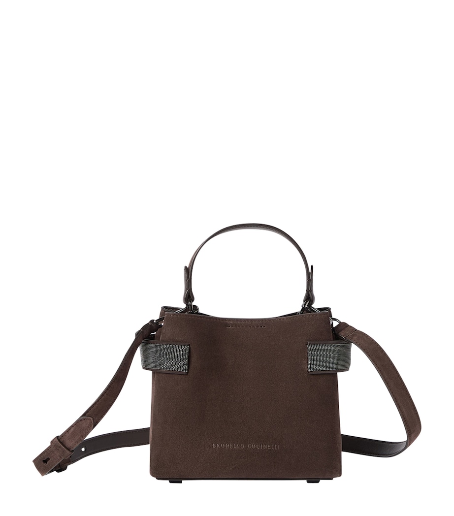 Brunello Cucinelli Small Suede Essence Top-Handle Bag Image 1