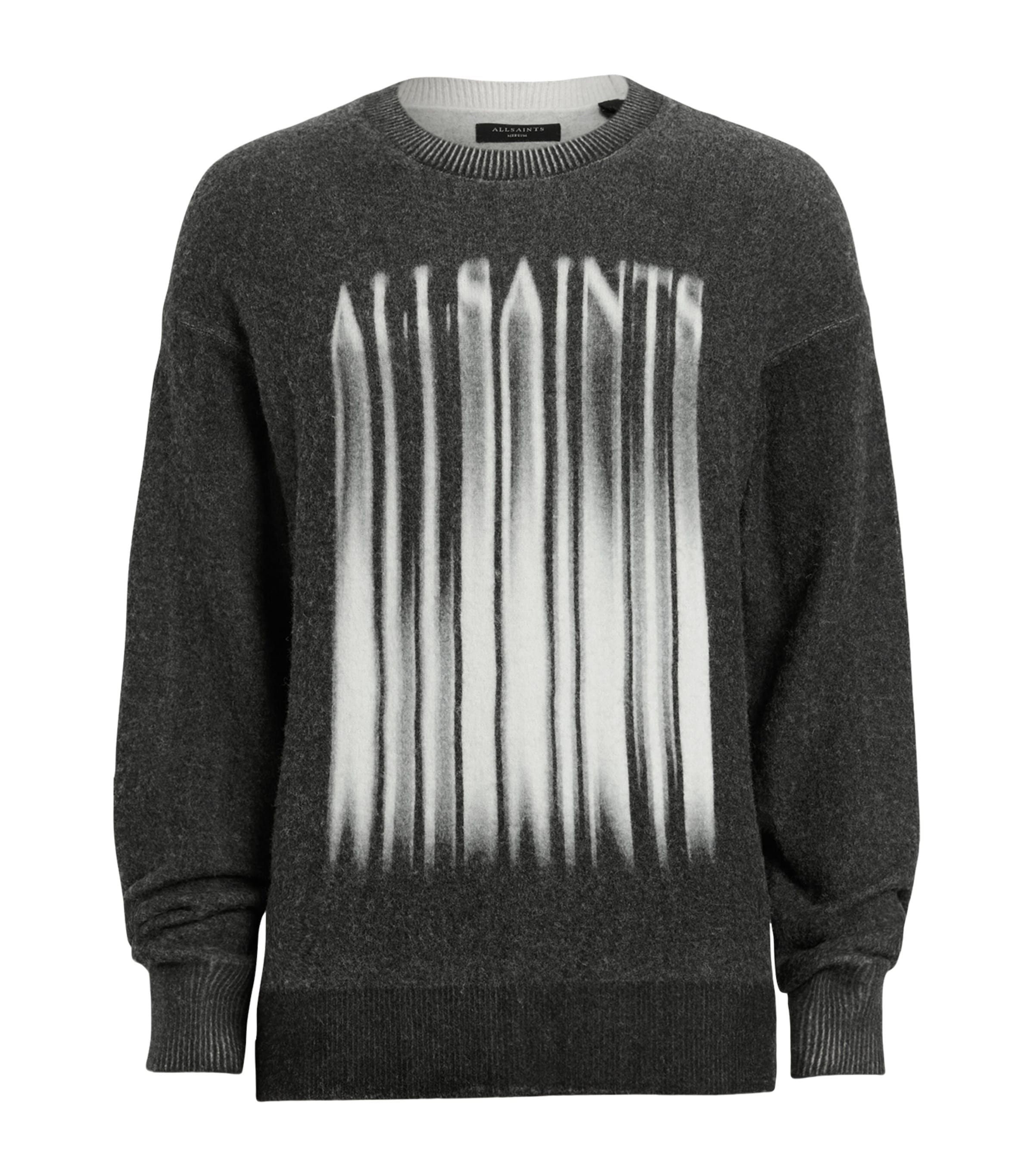 Allsaints Fayde Regular Fit Logo Sweater In Black