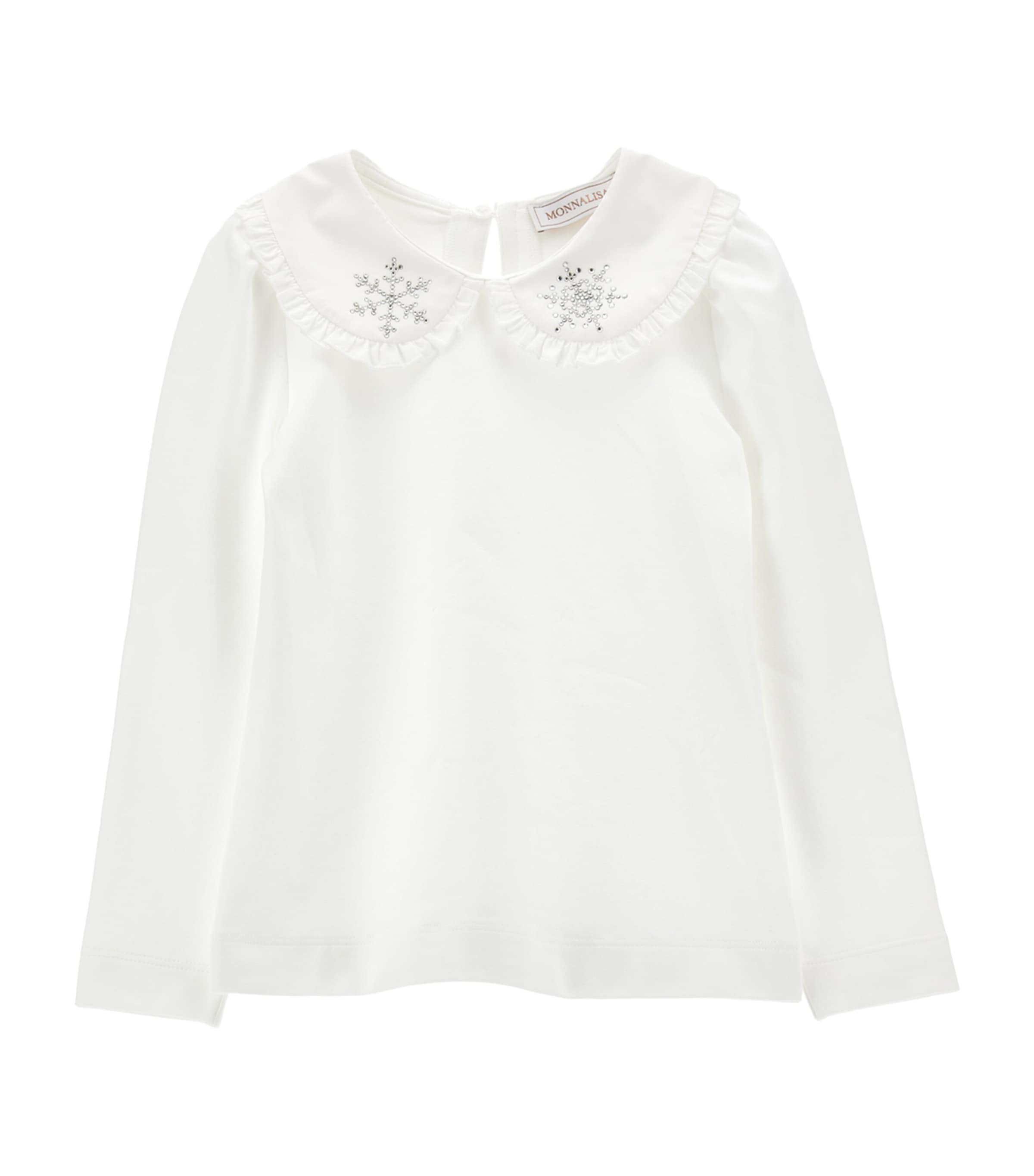 Monnalisa Kids' Cotton Embellished T-shirt In White