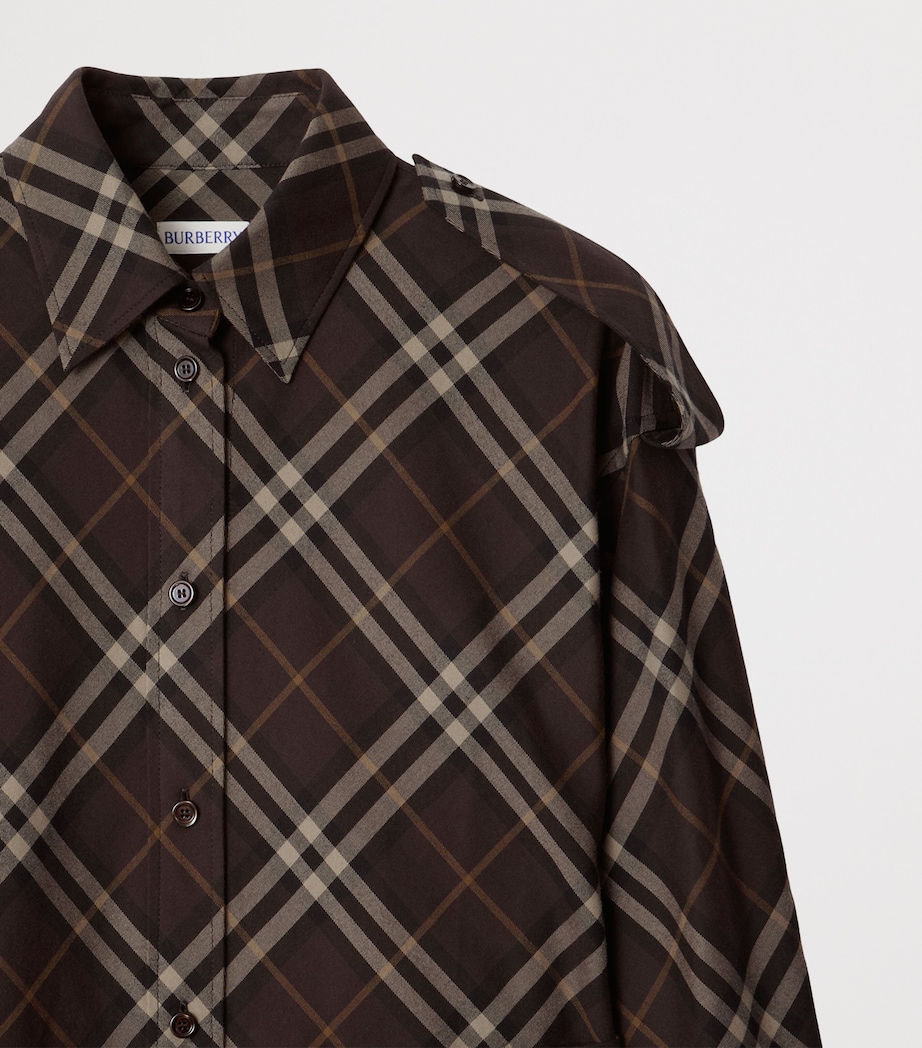 Cotton Check Mini Shirt Dress TRUFFLE IP CHECK Image 4