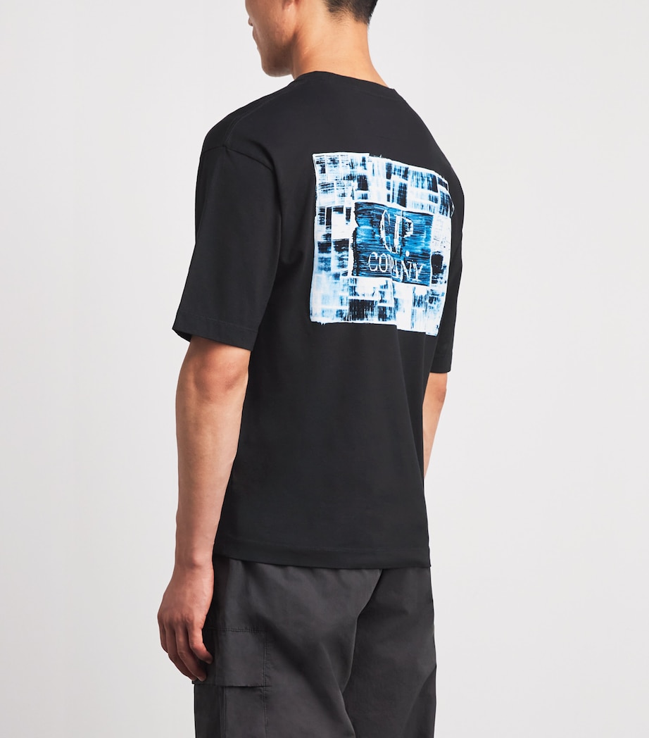 C.P. Company Mens Cotton Logo T-Shirt Black Image 5