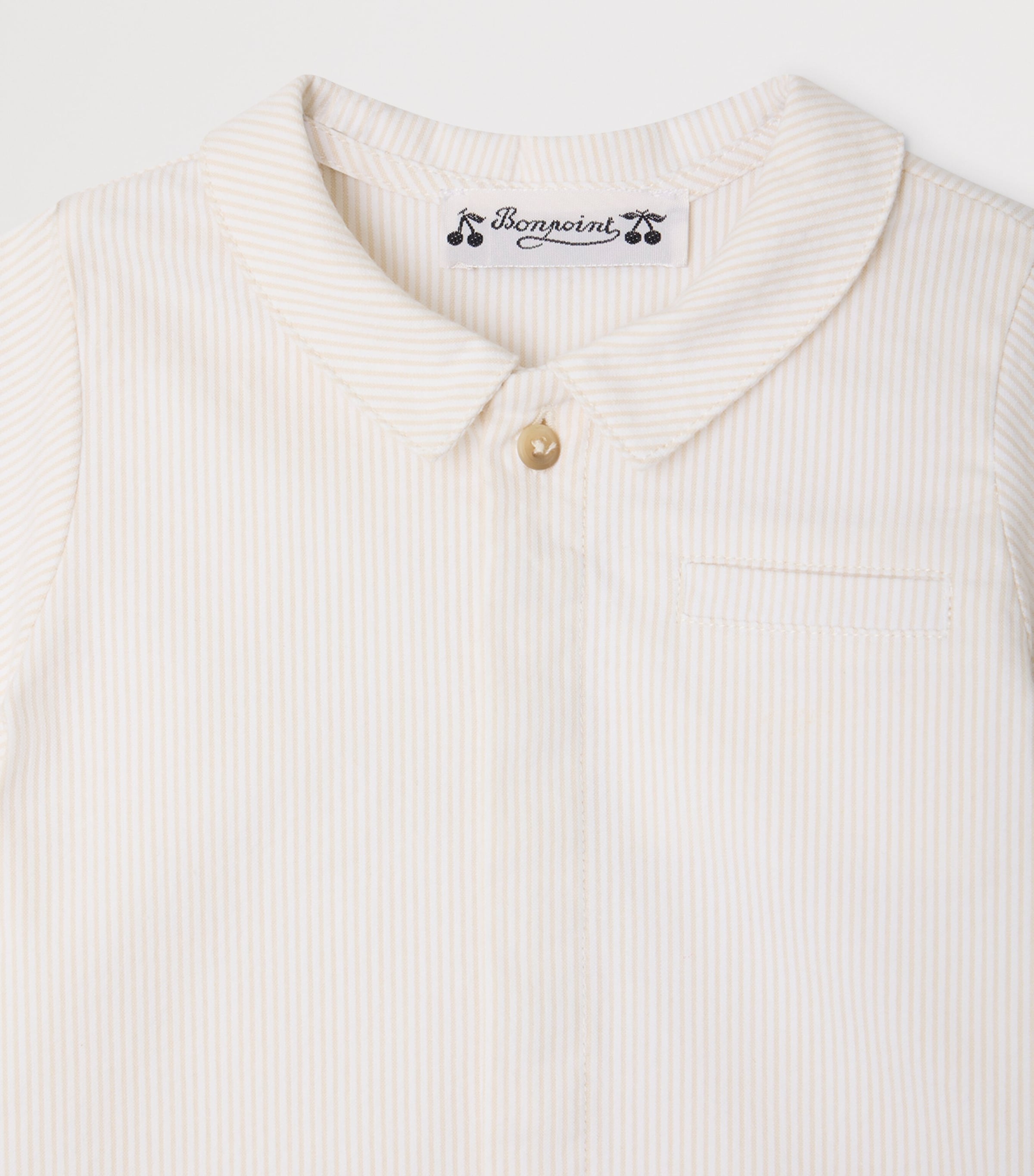 Bonpoint Cotton Stripe Shirt (6-18 Months) Ficelle Image 3