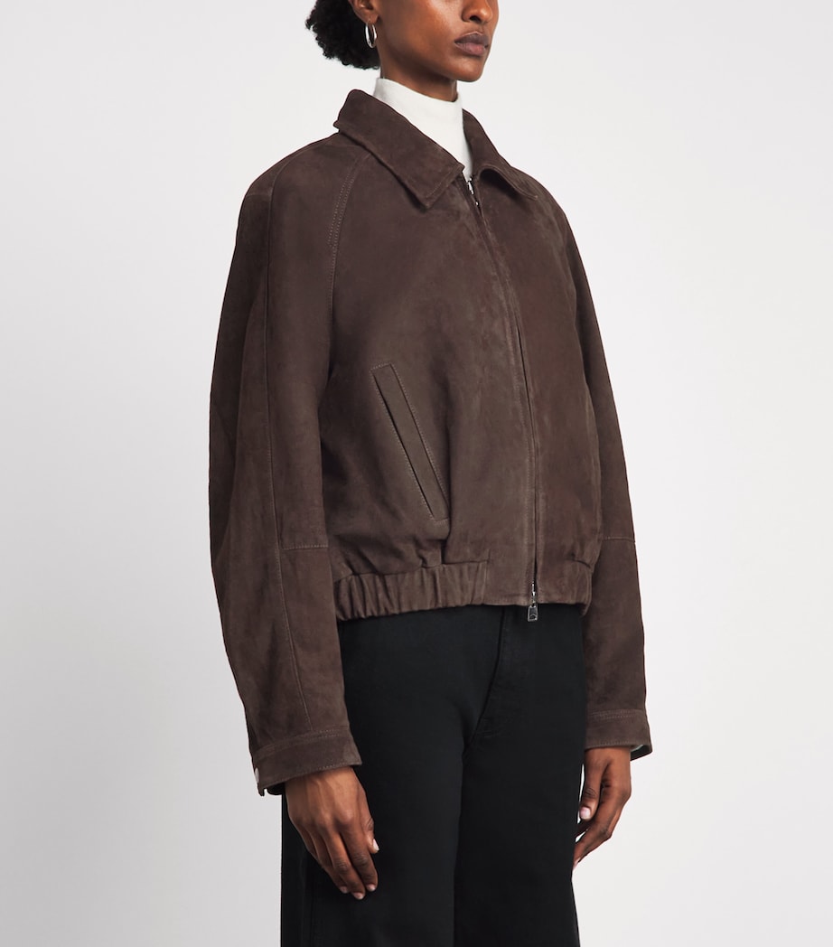 CHAROUX Womens Suede Mimi Cropped Jacket Choc Brown Image 4