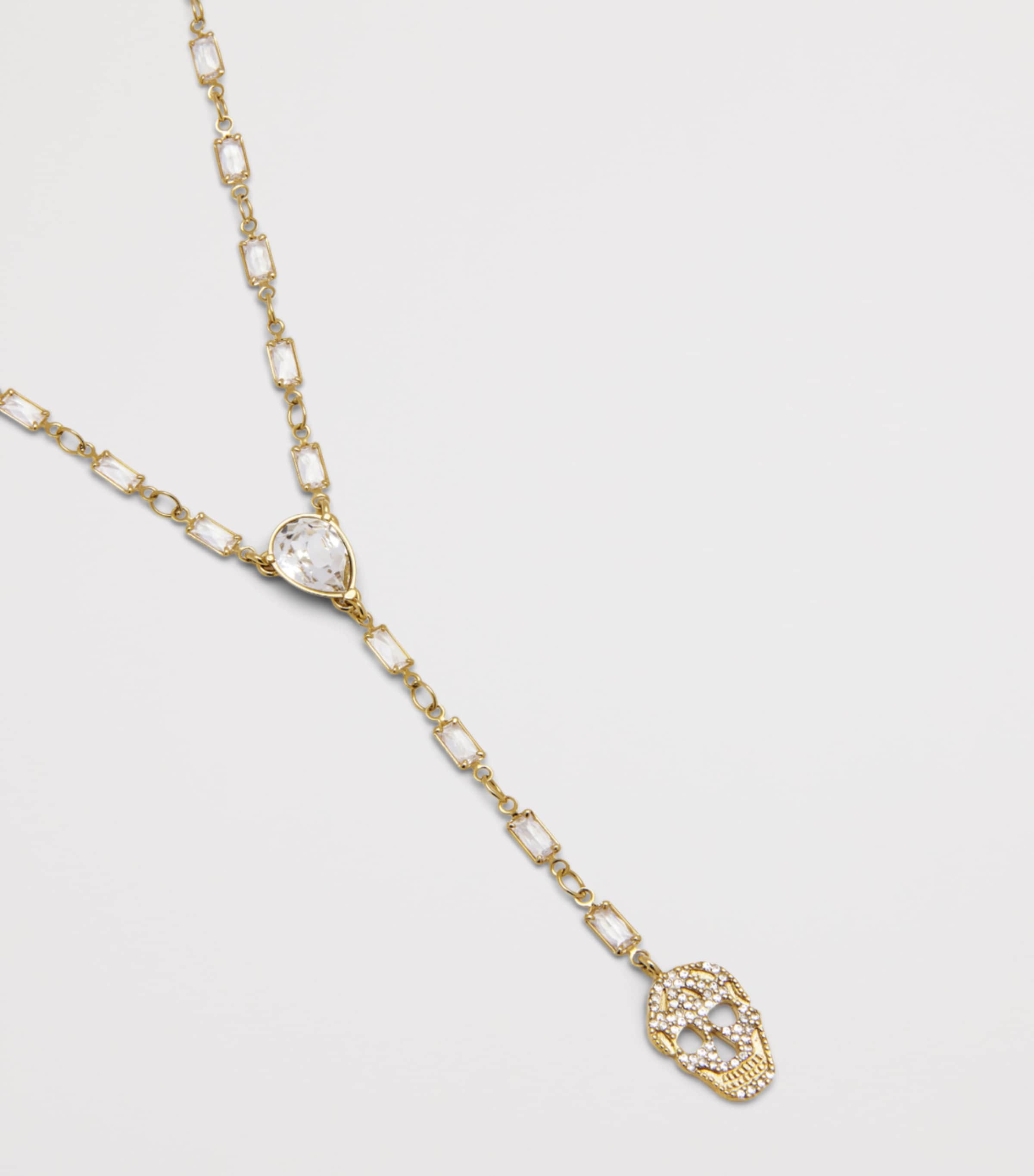 McQueen Pavé Skull Chain Necklace Image 3